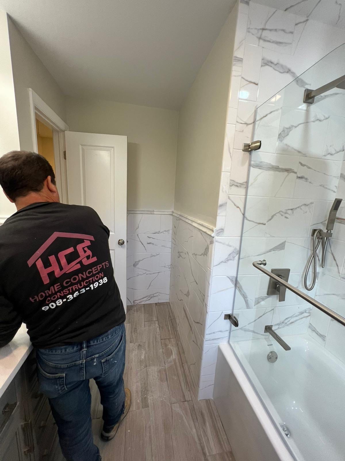 Bathroom Remodel using Tile by Home Concepts Construction
