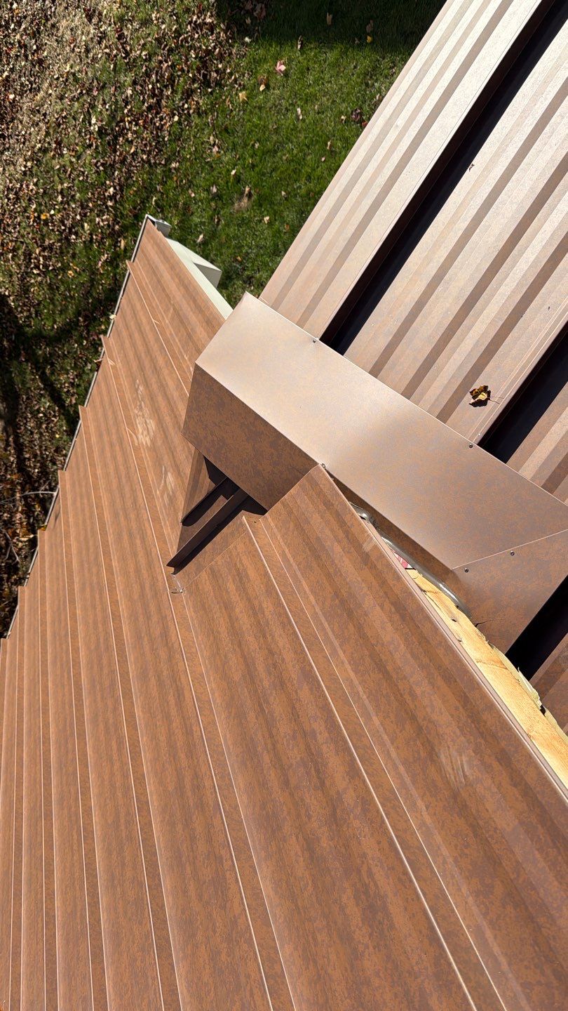 Roof Replacement using MS Standing Seam Roof Western Rust by 180 Contractors