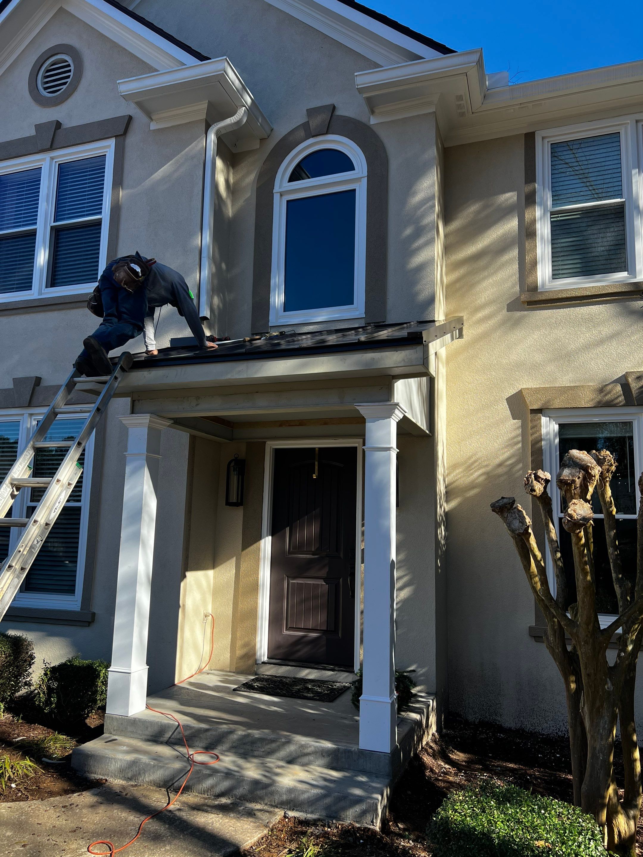Custom Portico and Covered Porch Addition in Woodstock by Swift Home Renovations