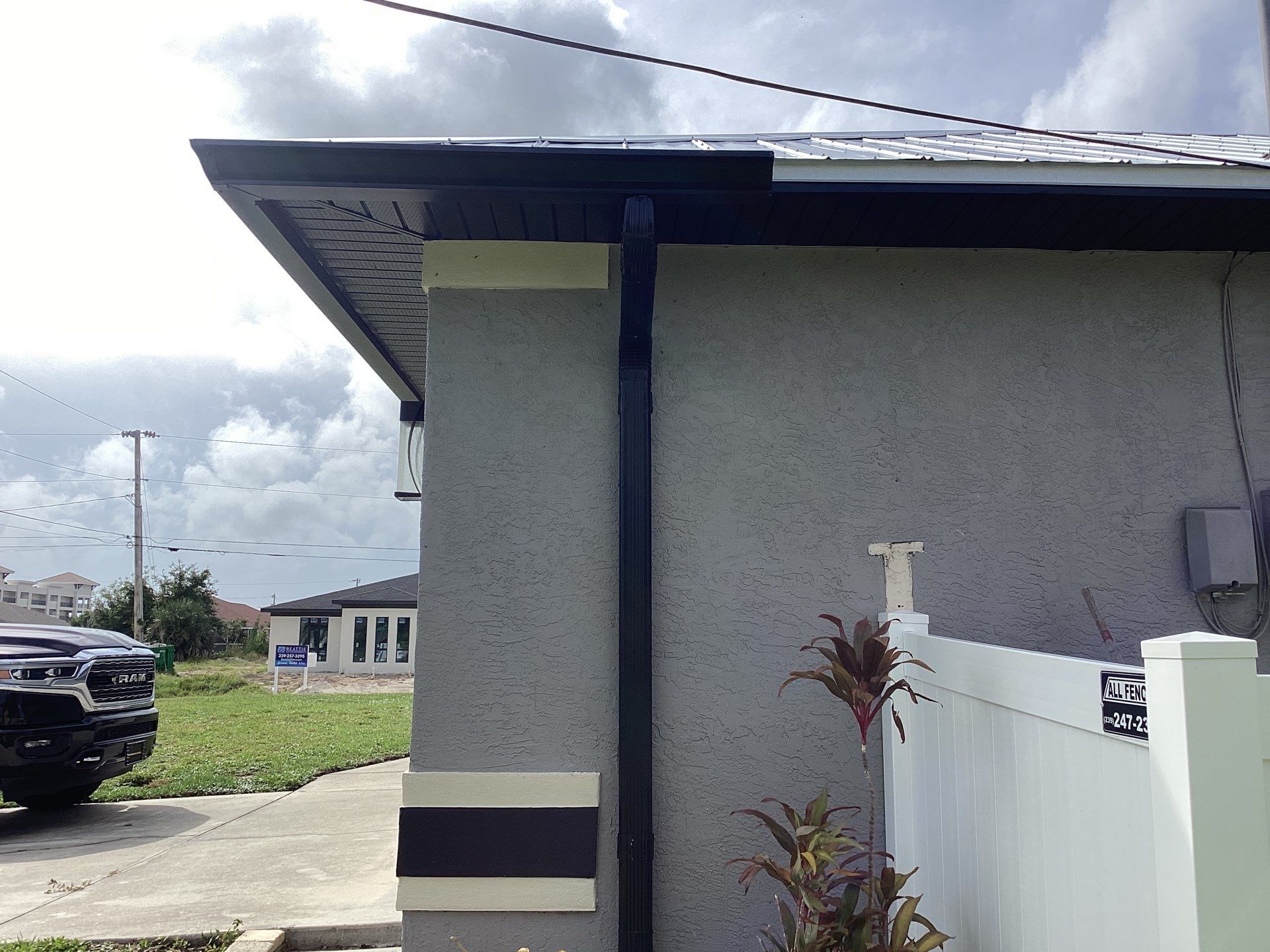 Black Aluminum Gutters Installed in Cape Coral FL by Gutter Professors