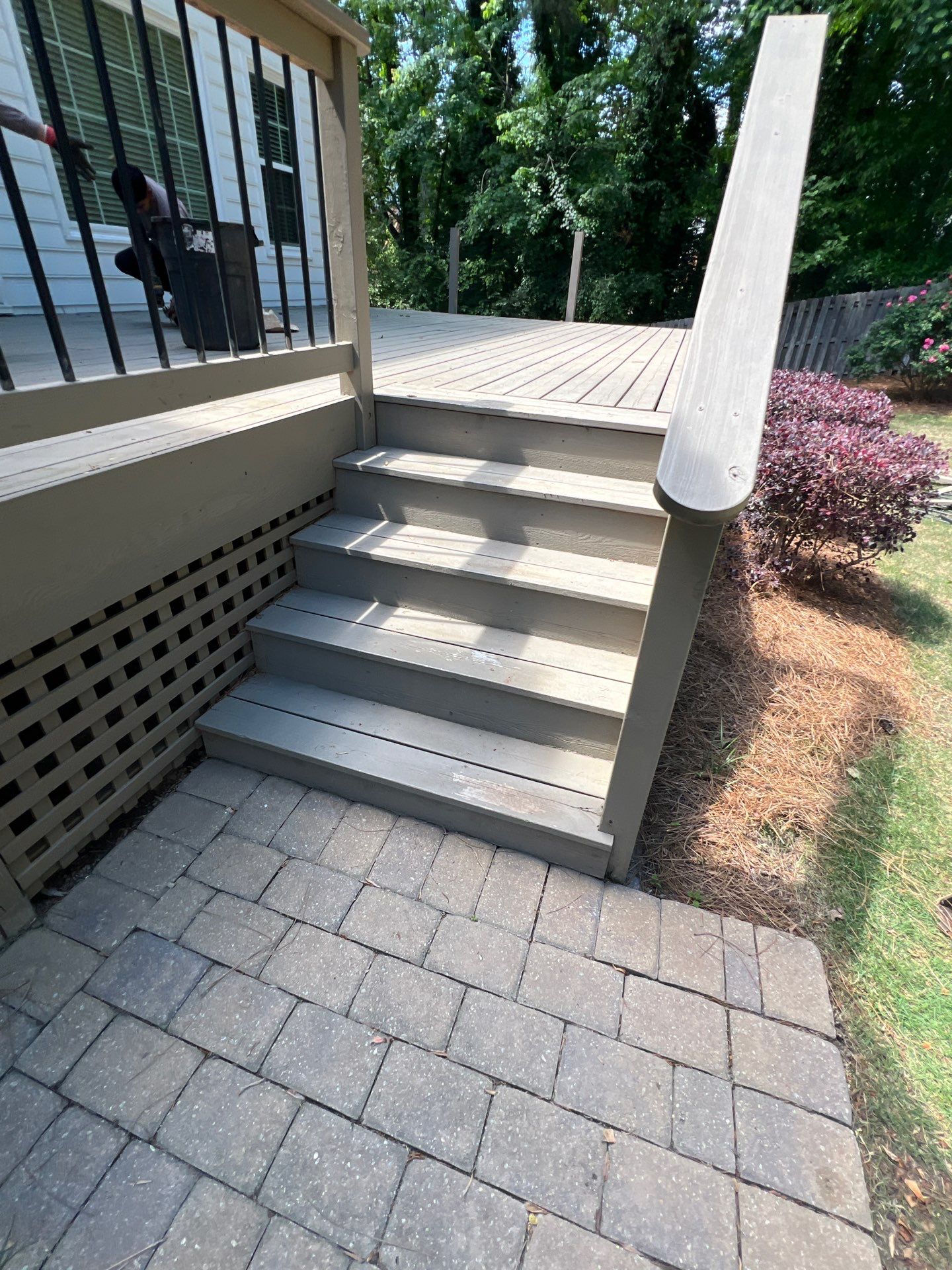 Deck Resurface using Deckorators Venture Series and Timbertech Composite Universal Rail by Nelson Exteriors 