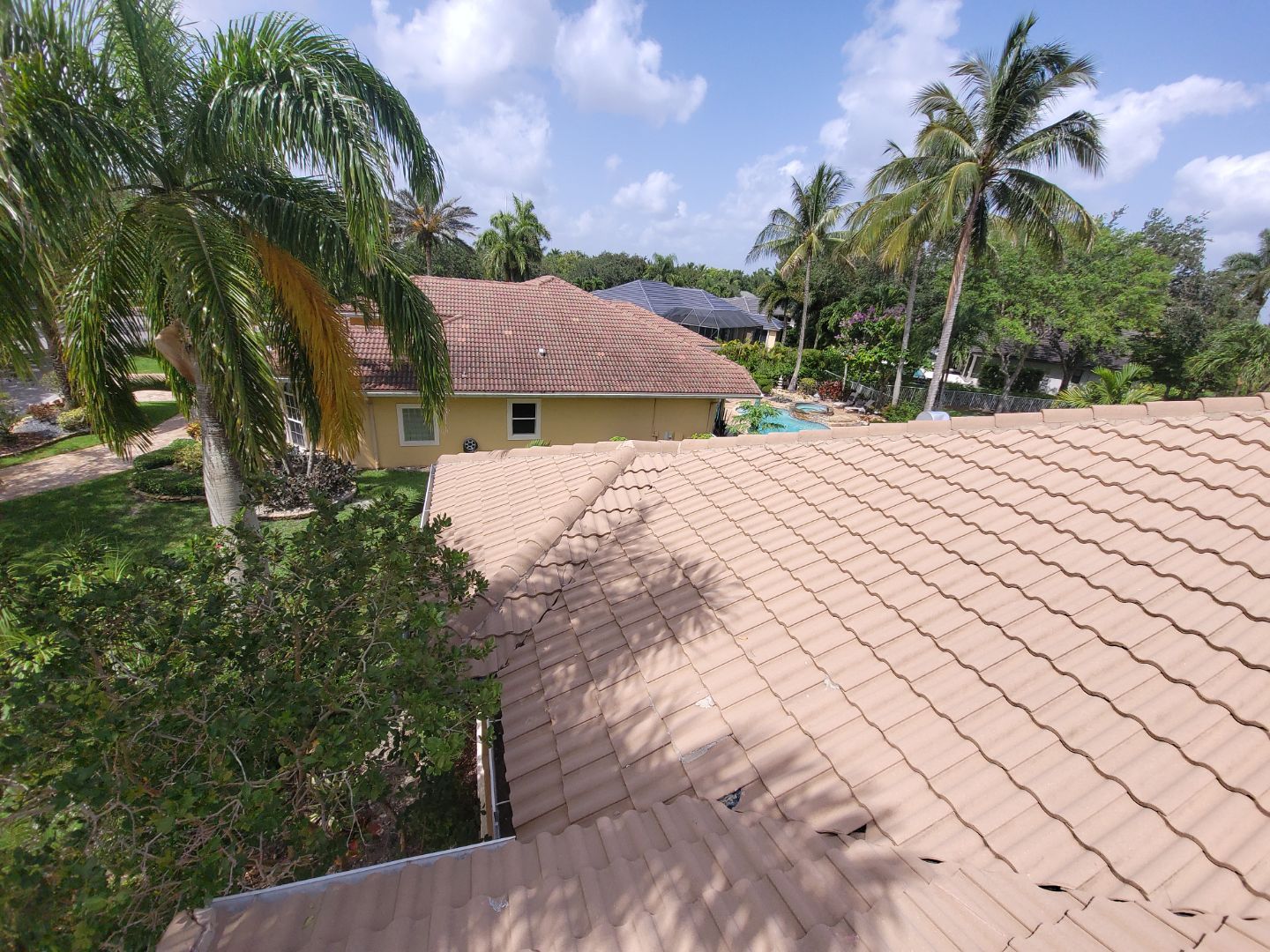 Concrete Tile Roof Leak Repair and Wood Decking Replacement in Parkland by Aastro Roofing