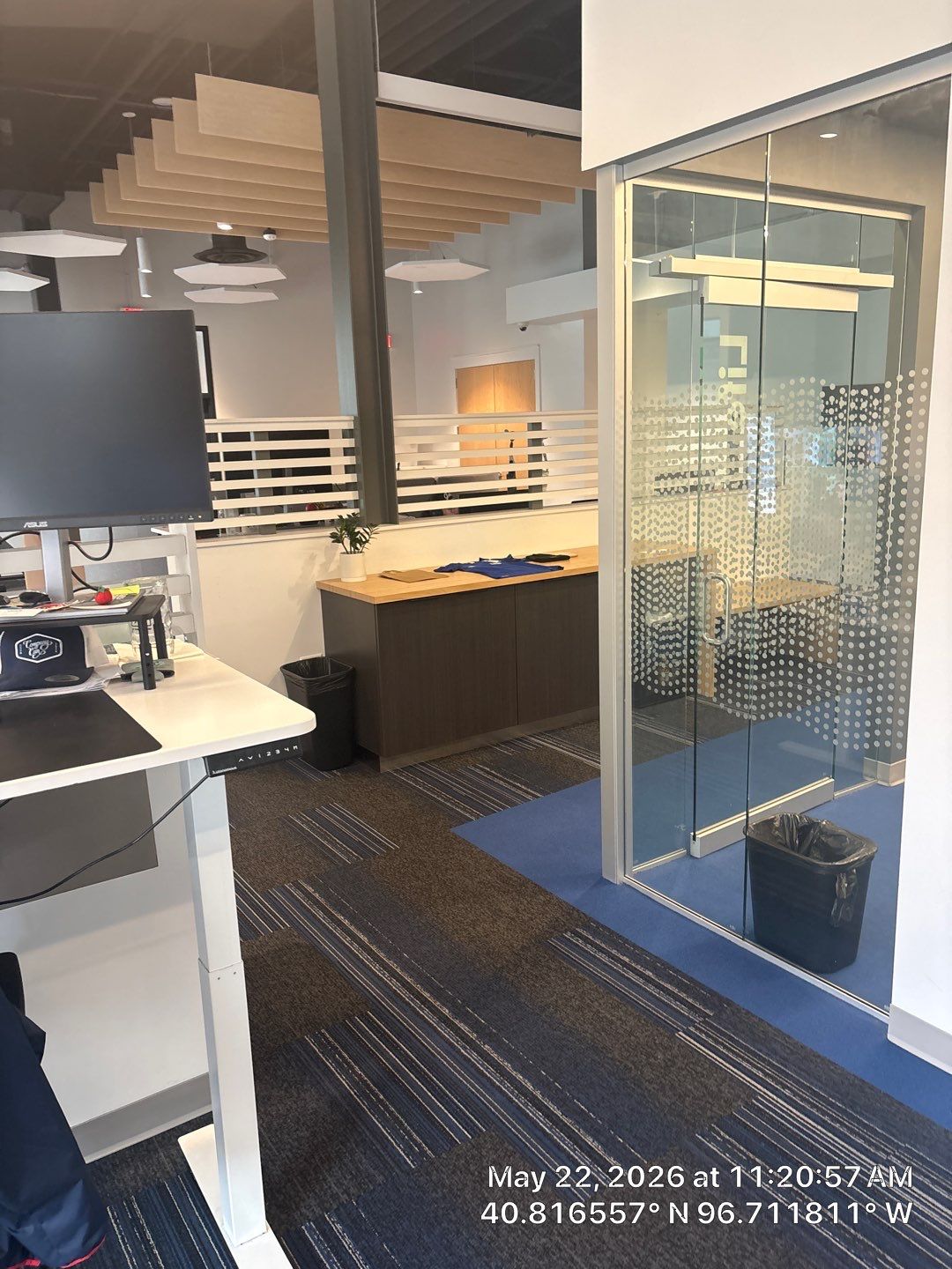 Modern Office Remodel with Custom Acoustic Baffles and Glass Partitions by CompanyCam Sales Demo