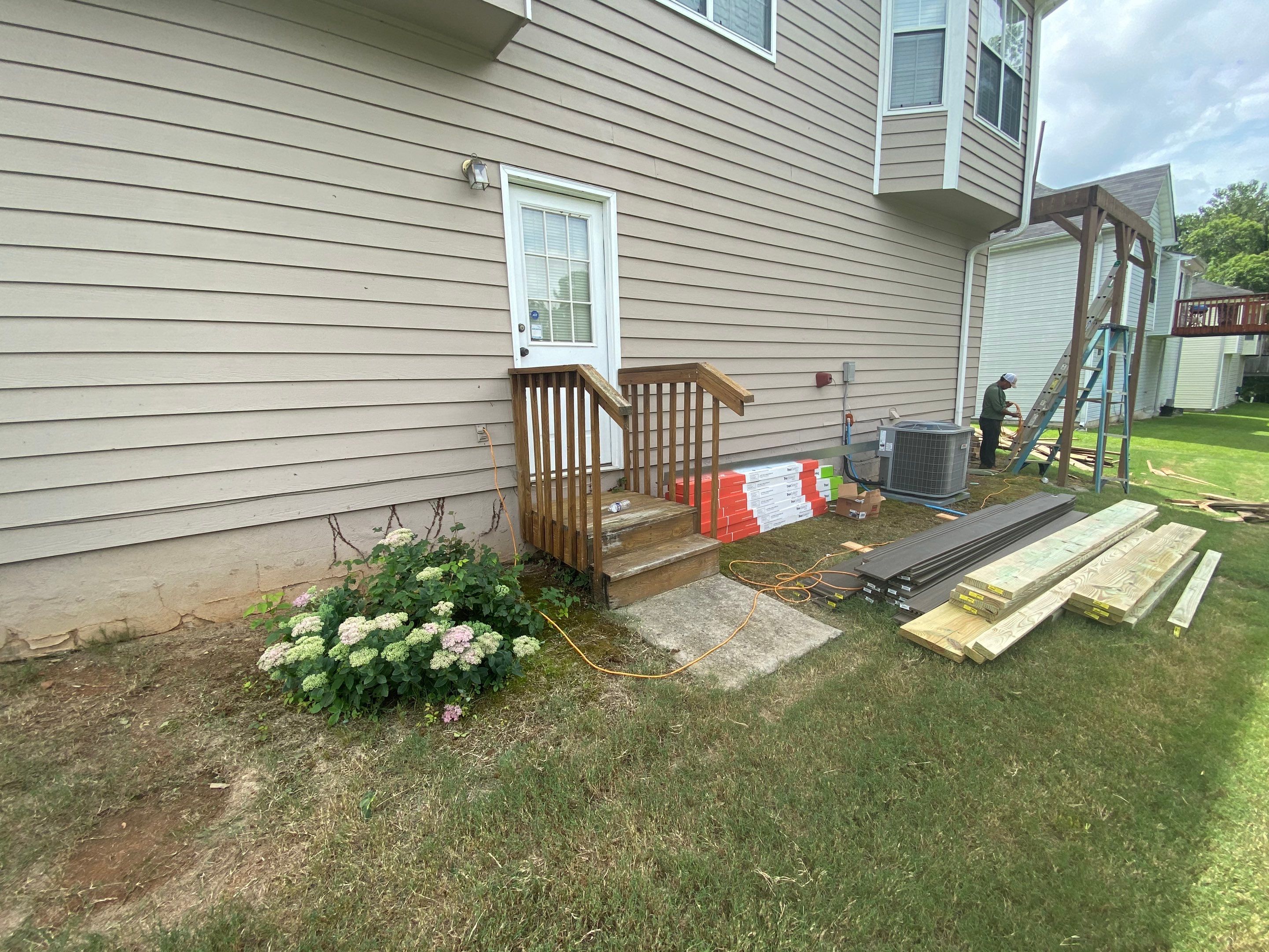 Elevated Wood Deck and Composite Step Replacement in Ellenwood by Swift Home Renovations 