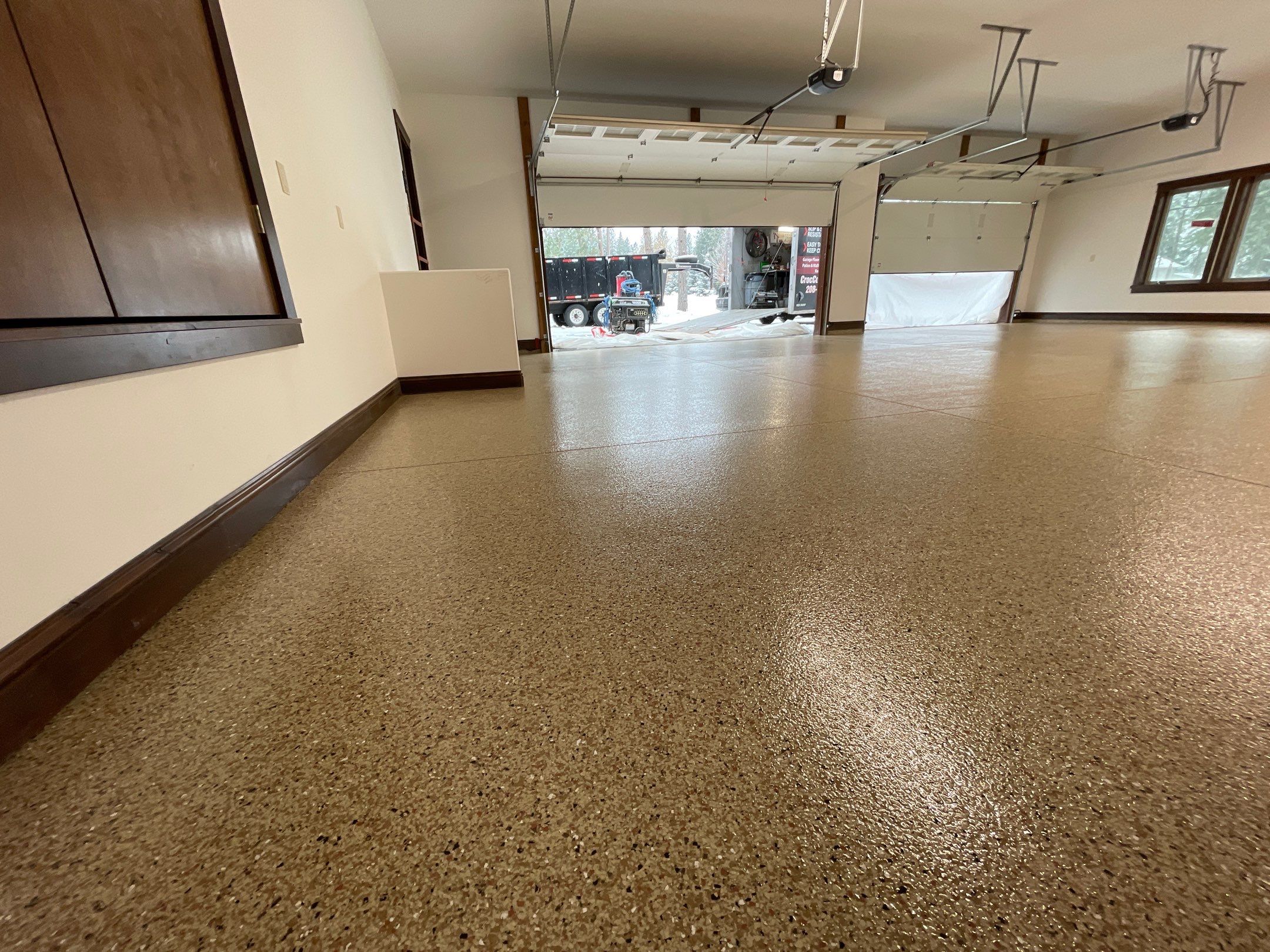 Garage Transformation using Pecan by Croc Coatings, LLC