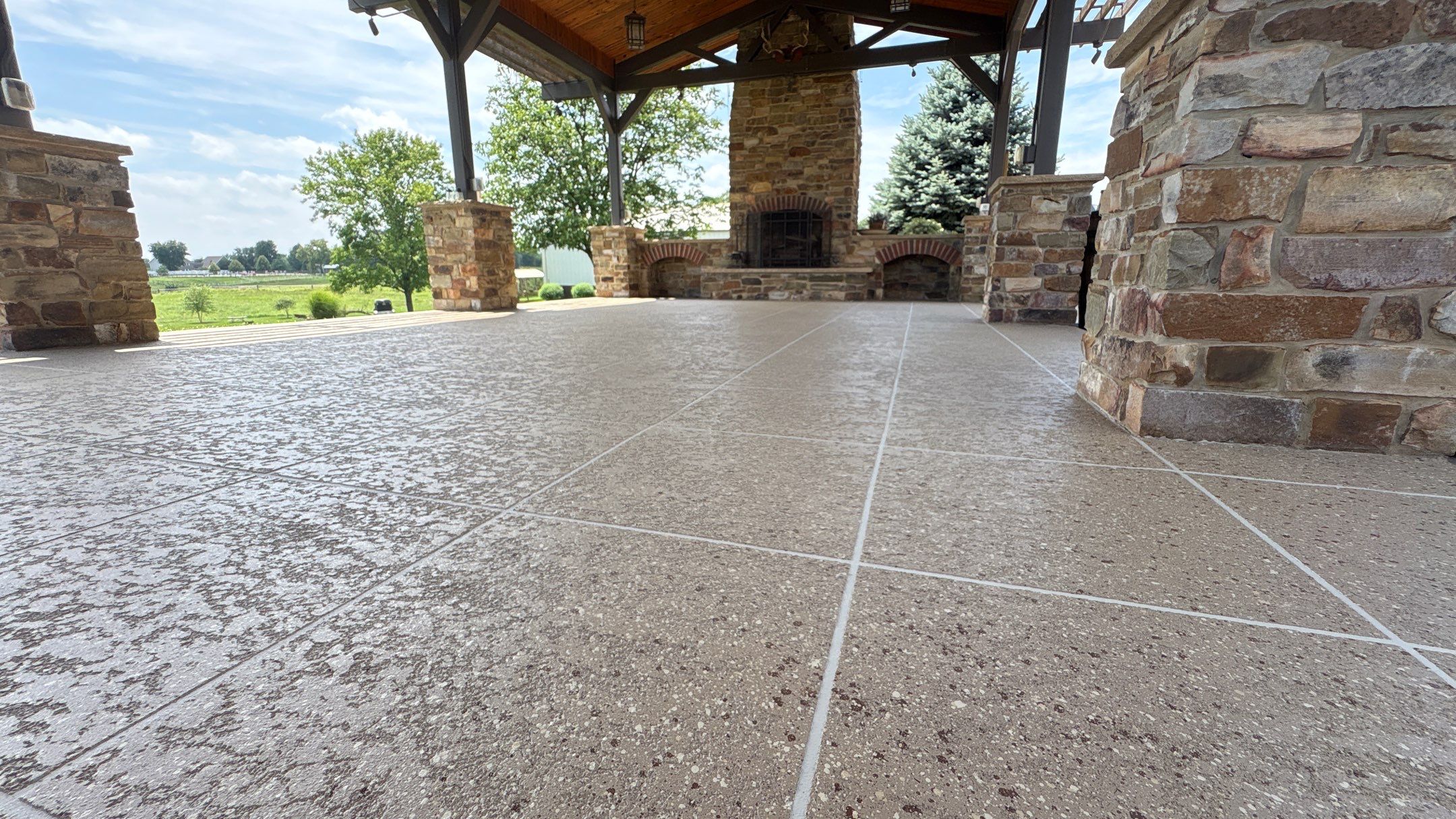 Custom Back Patio Resurface - Kearney, MO by Big Red Decorative Concrete, LLC