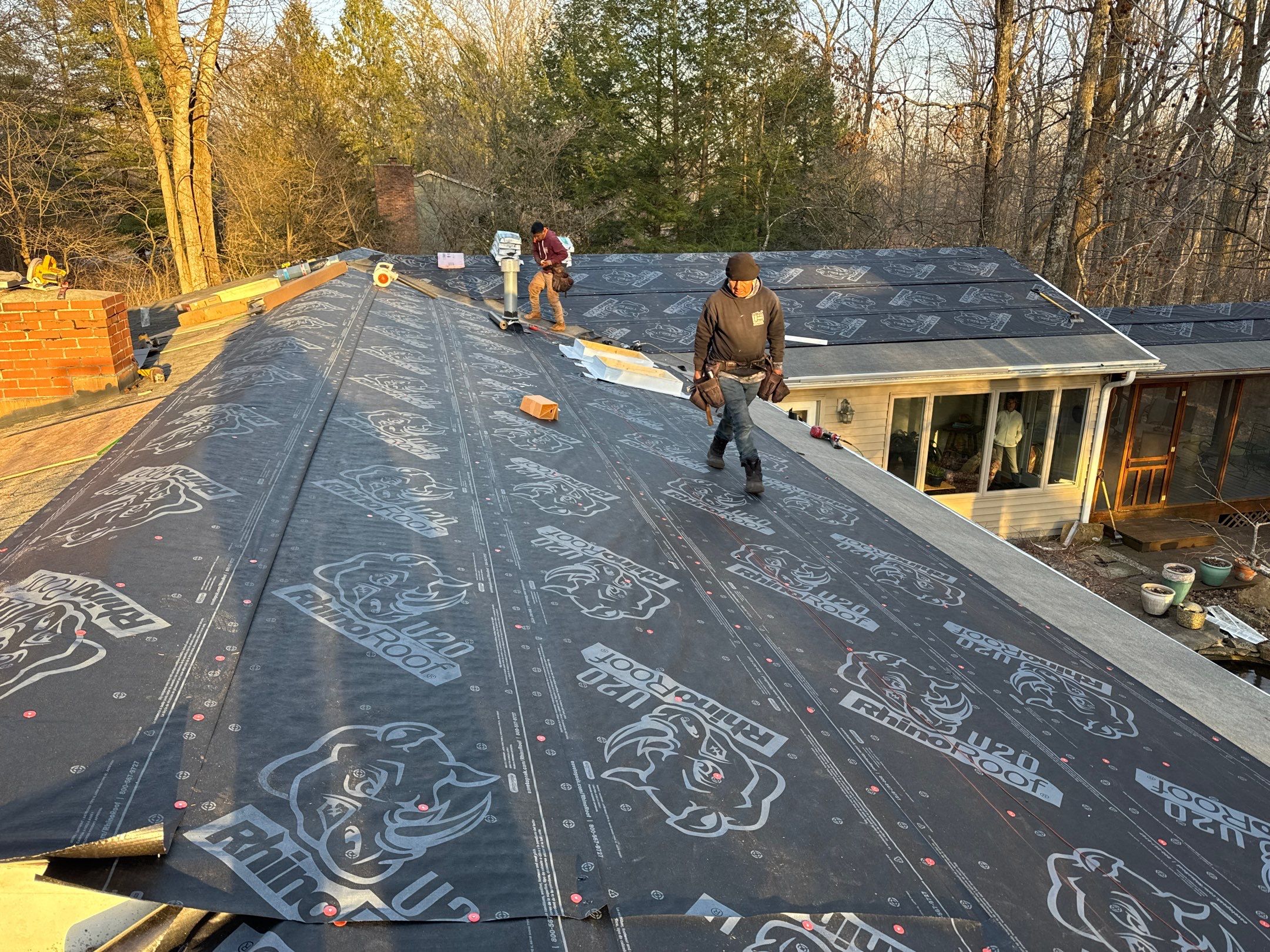 Residential Roofing Installation using Malarkey Vista AR Shingles (Black Oak) by Koontz Construction