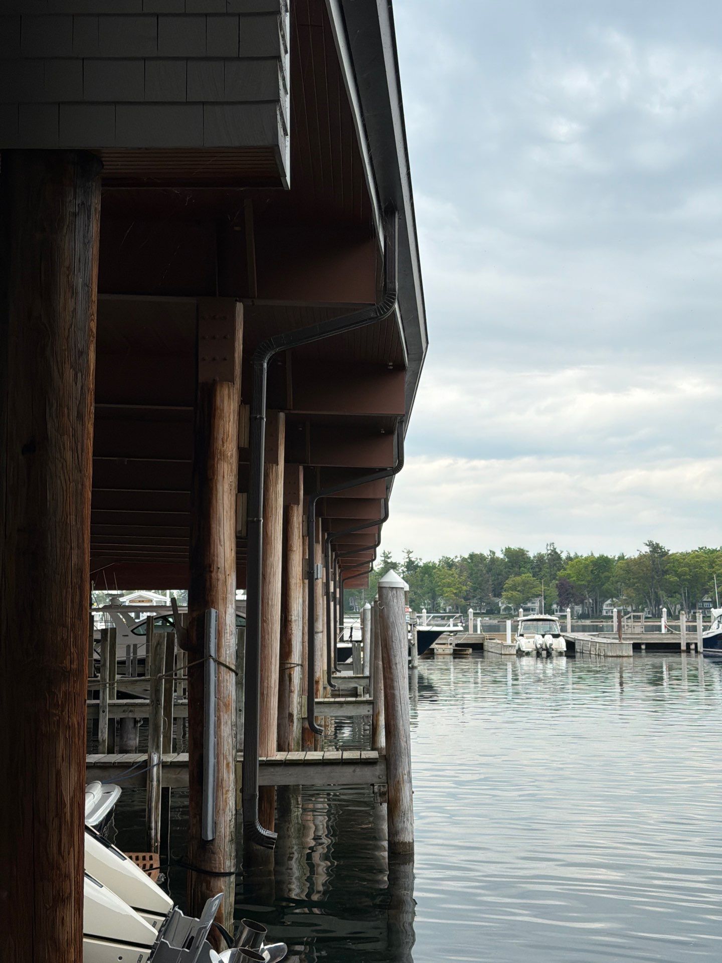 Gutter and Downspout Installation for Harbor Springs Boat House by Rainbow Seamless Systems