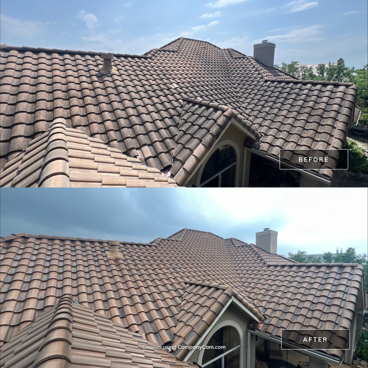 Tile Roof Wash Project in San Antonio by Bright Choice
