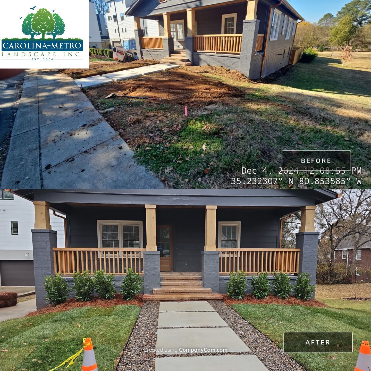 Residential Landscape Project Design/Build by Carolina-Metro Landscape, Inc