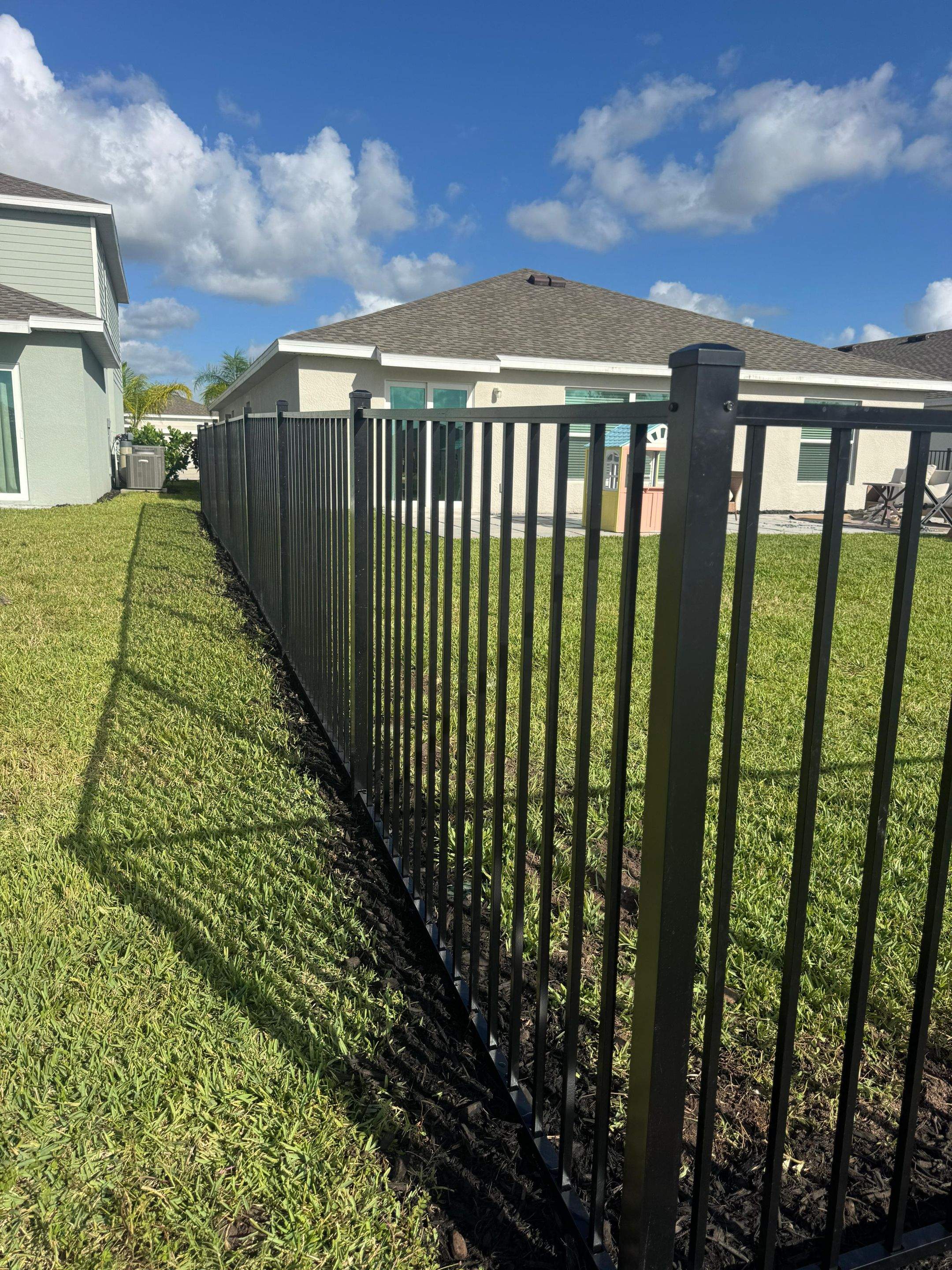 Black Aluminum Picket Fence Installation in Lehigh Acres by True Fence LLC