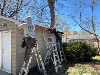 Soffit Repair + 5" Gutter Installation on Garage