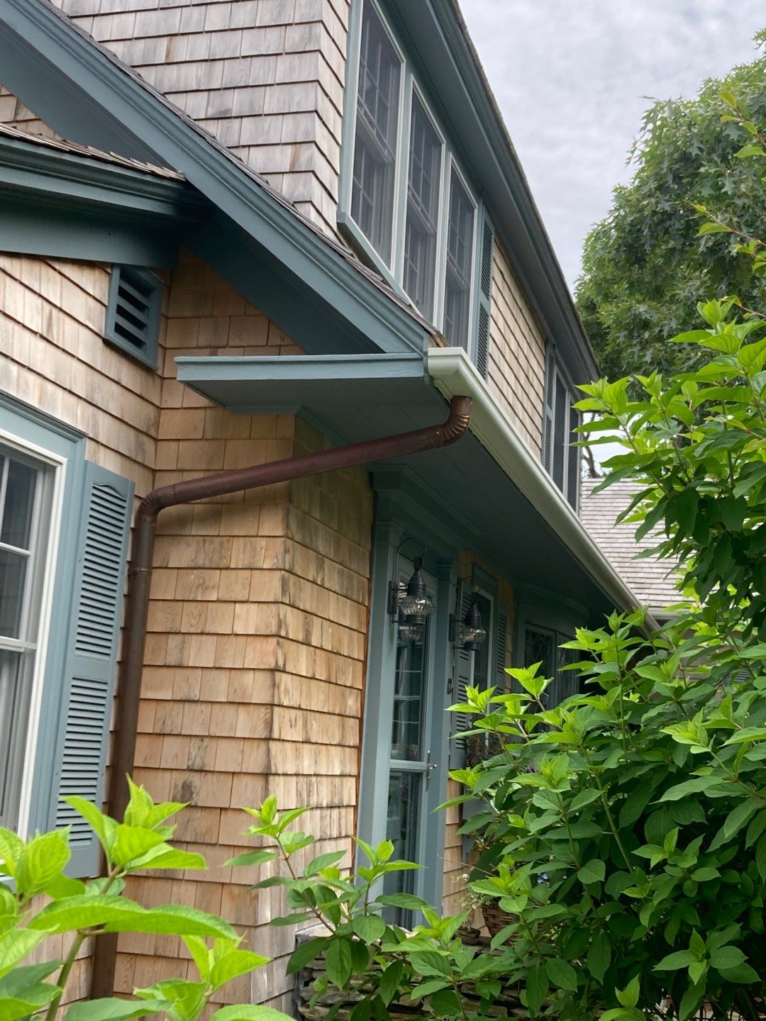 Gutter Installation using 4x5 FiberGlass Gutter in Falmouth, MA by Gutter Pro Enterprises