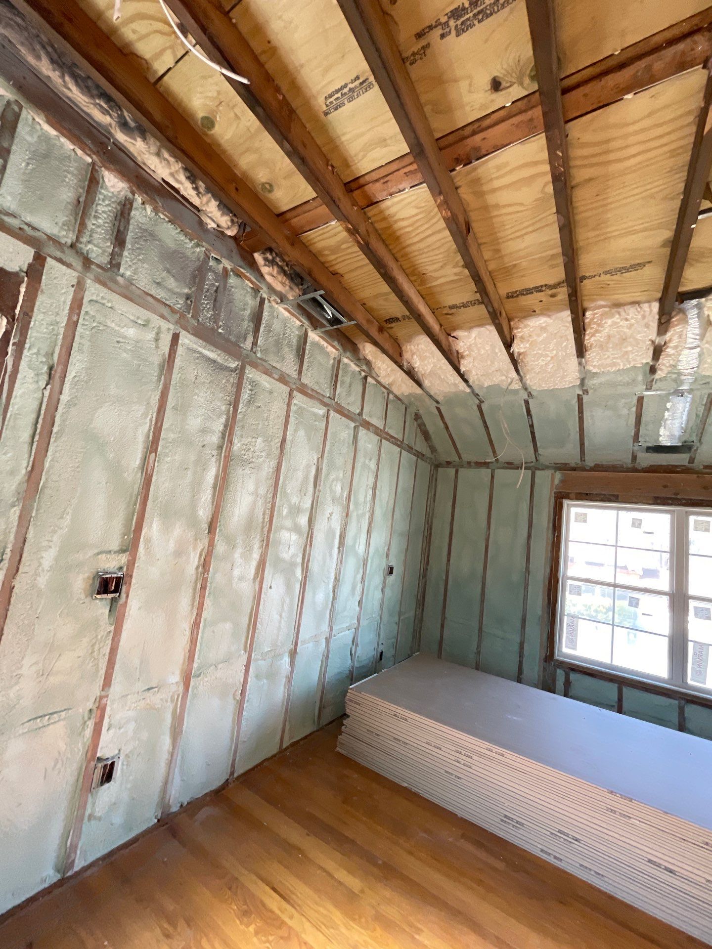 Basement Exterior Walls using Closed Cell Spray Foam by NYS Foam & Energy
