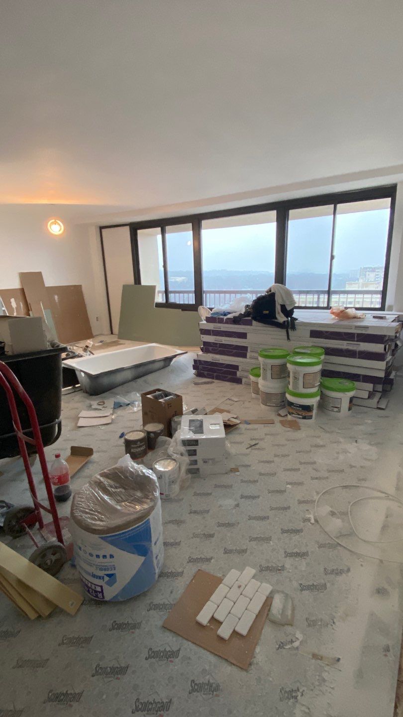 Apartament renovation  using Harwood floor  by Jesus Master Handyman LLC 