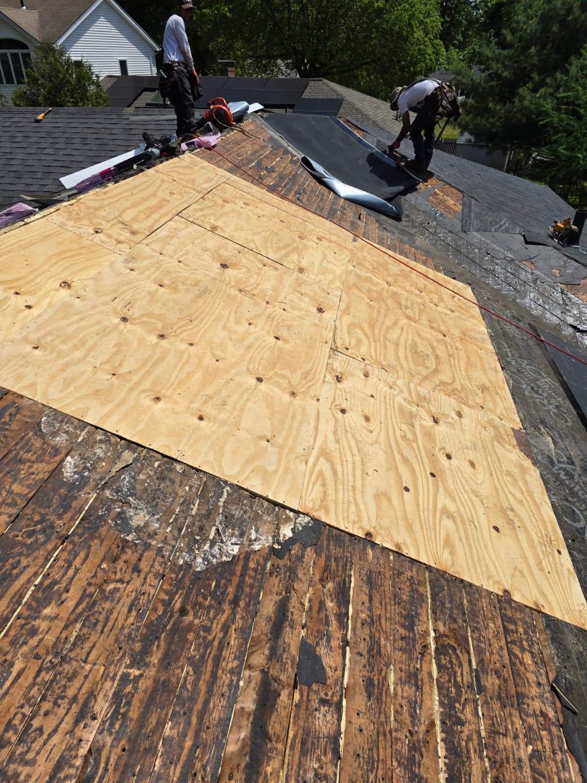 Solar Removal, Rafter Rebuild & Partial Roof Replacement in Natick, MA – Owens Corning Duration, Onyx Black by JOHNNYS PRO