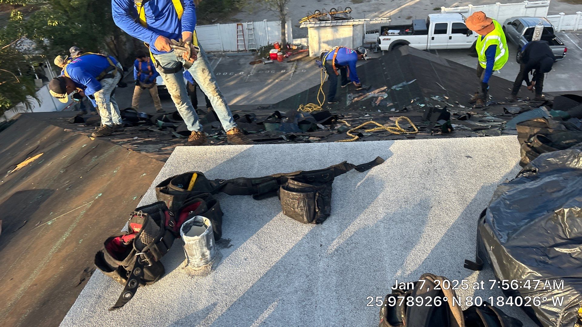 COMMERCIAL REROOF 24 GUAGE MEDIUM BRONZE 1-1/2" MECHANICAL SEAM "ZEBRA METHOD" by Earl W. Johnston Roofing 