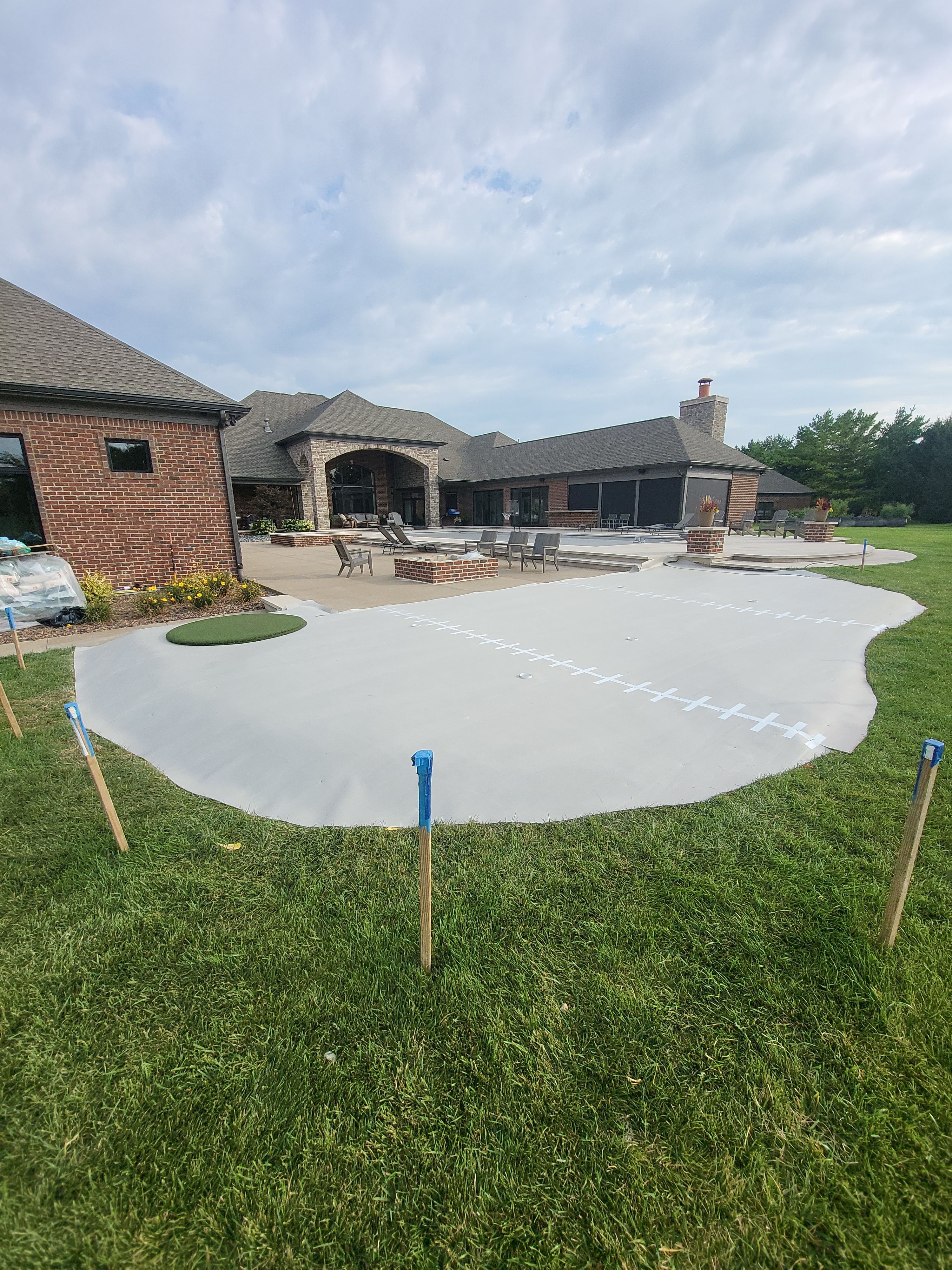 2 Custom Residential Golf Green's and 5 Tee Boxes Installation in Bargersville by Southwest Greens Midwest