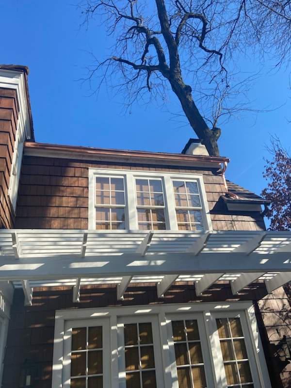 Half Round Copper Gutter Installment by Custom Installations, Inc.