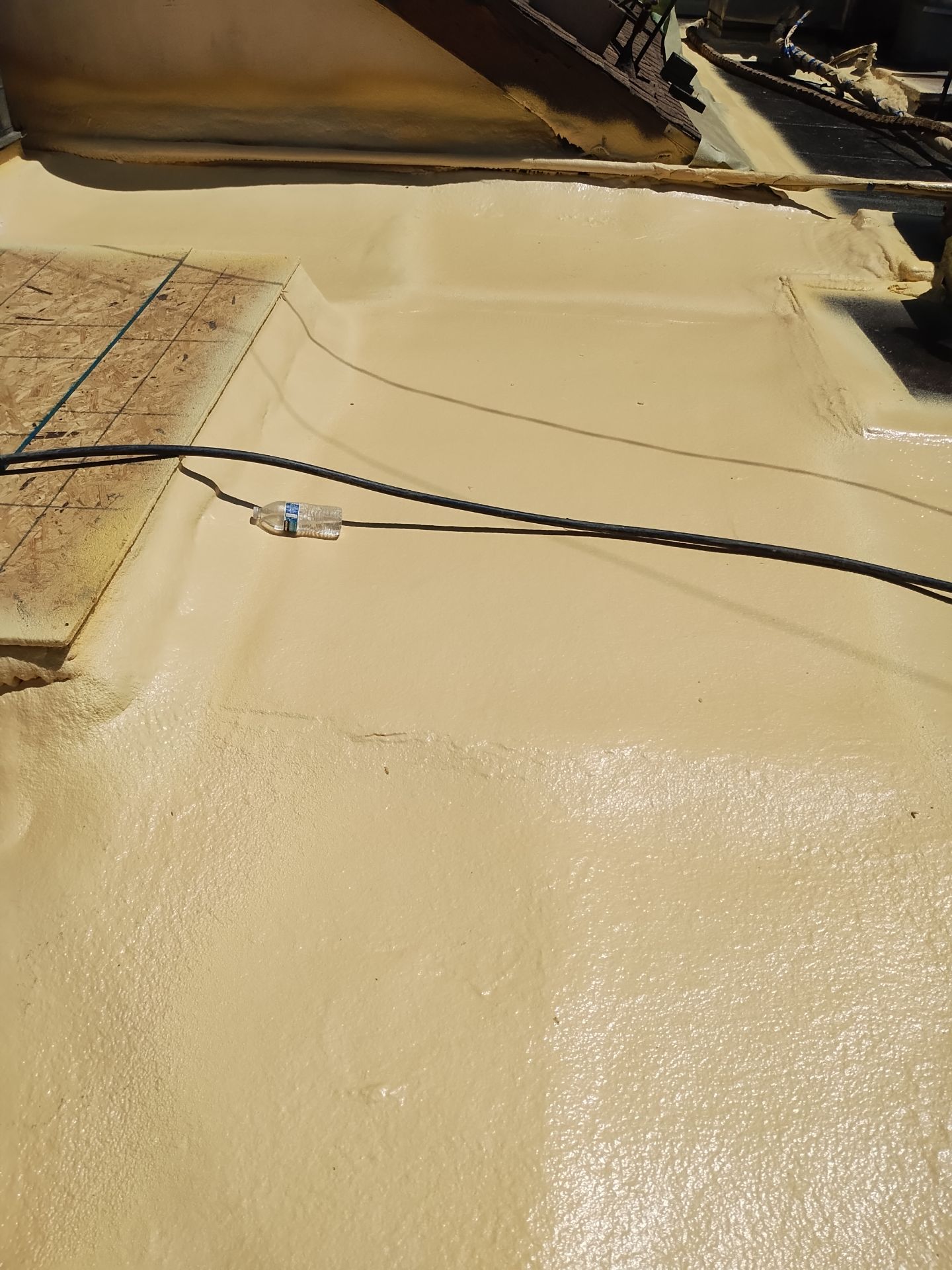 Spray foam and coatings using General Coatings acrylic coatings and spray foam by Straight Edge Roofing Inc