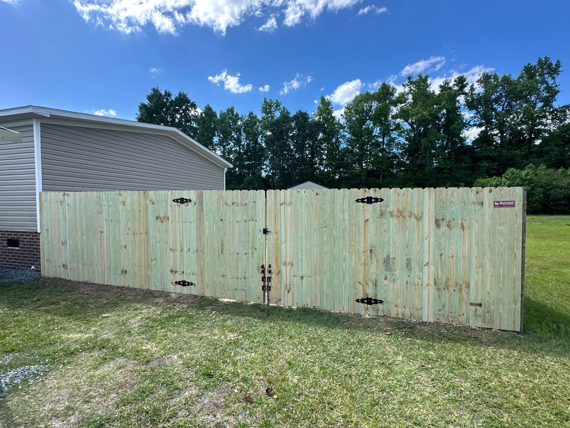 Wood Privacy Fence Installation for Beulaville Residential Property by Superior Fence and Rail