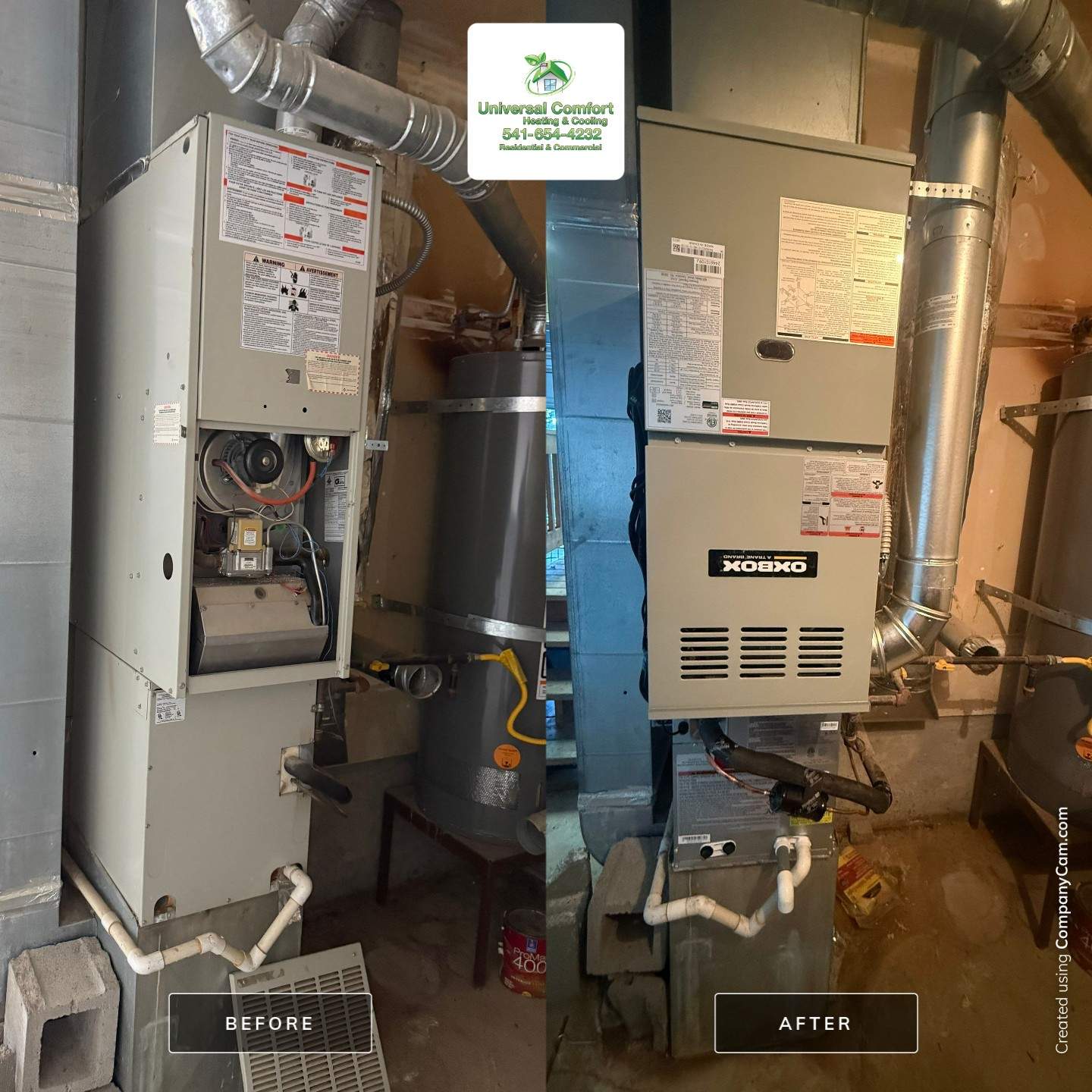 Gas Furnace with Air Conditioner Replacement by Universal Comfort Heating &Cooling