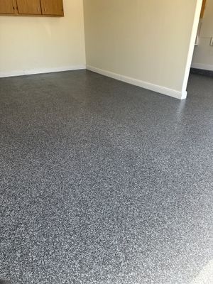 Morro Bay Garage Floor Transformation with Glacier chip Coating