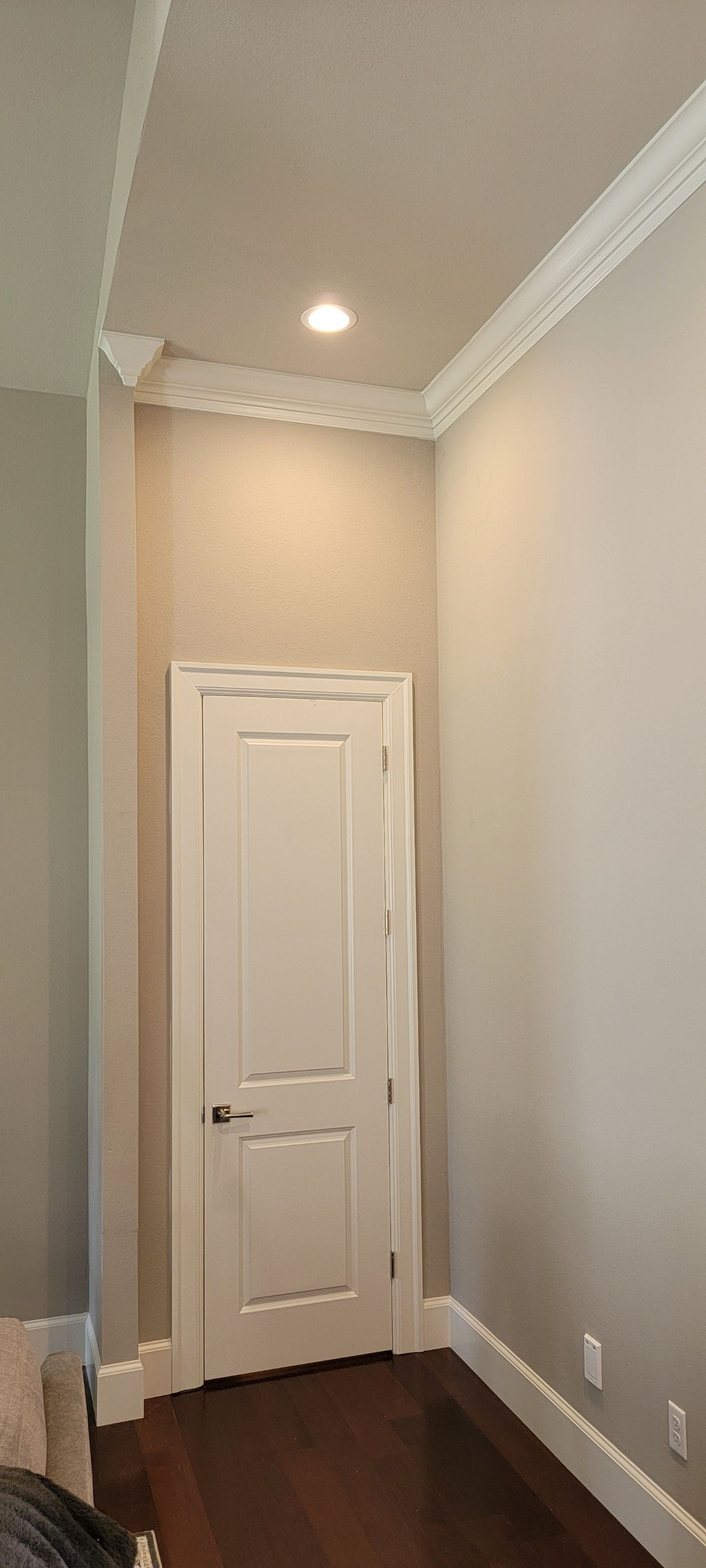 Closet transformation to coffee nook with custom shelves and LED lighting. by Crm Services Llc