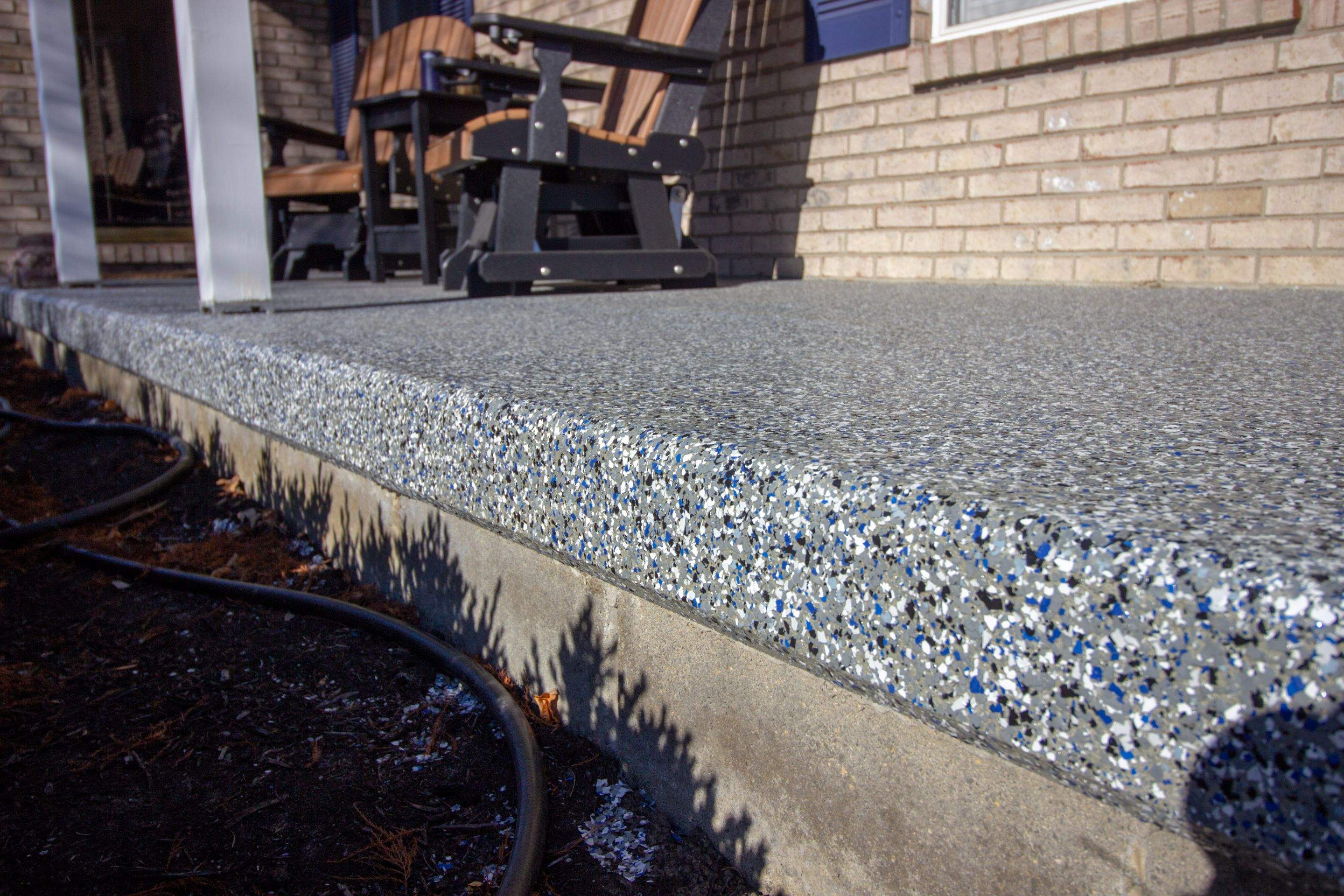 Patio Installation using Galaxy Blue by Your1DayFloor.com