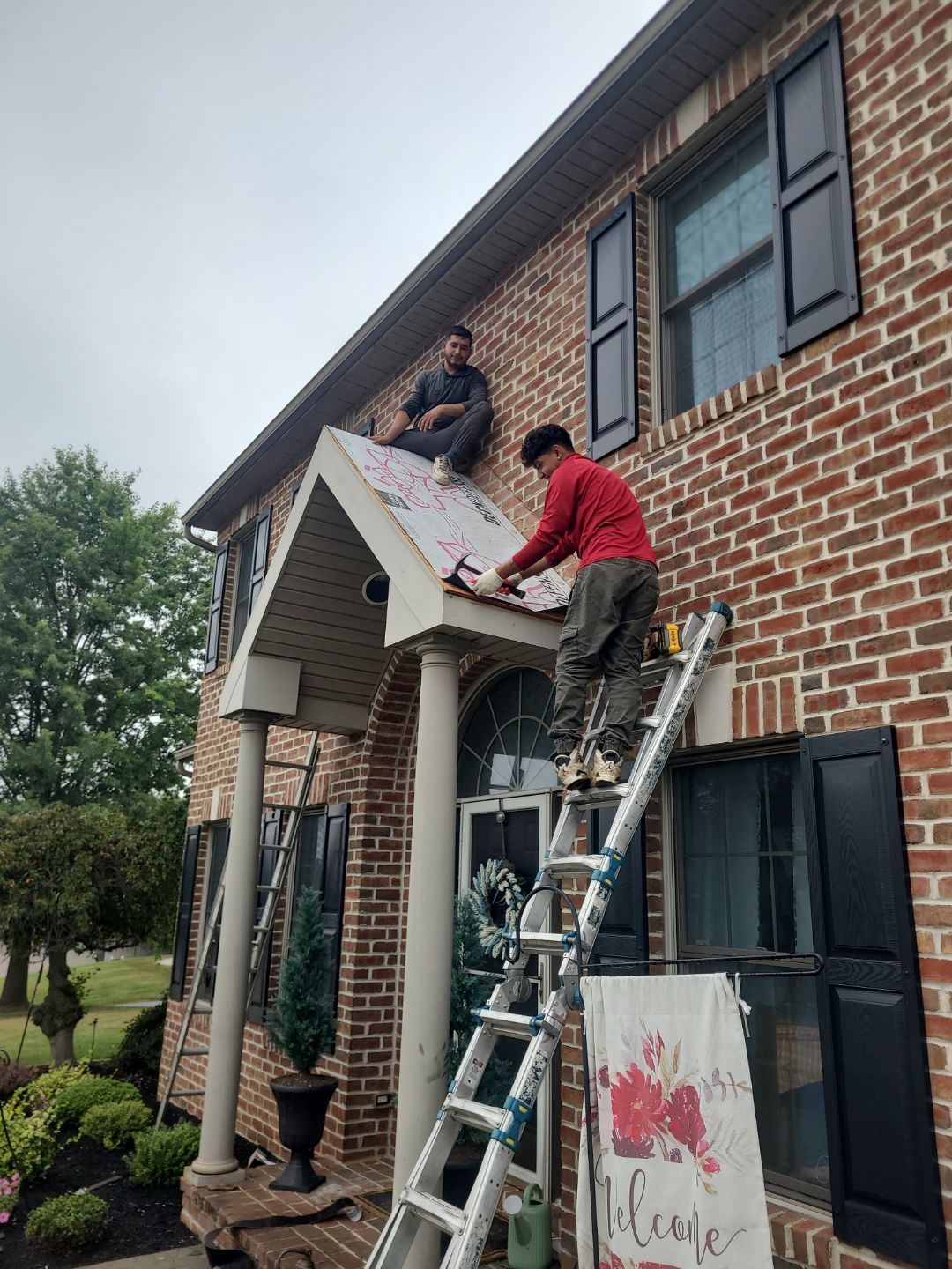 Front Porch Metal Awning Replacement in York PA | Bealing Roofing by Bealing Roofing & Exteriors