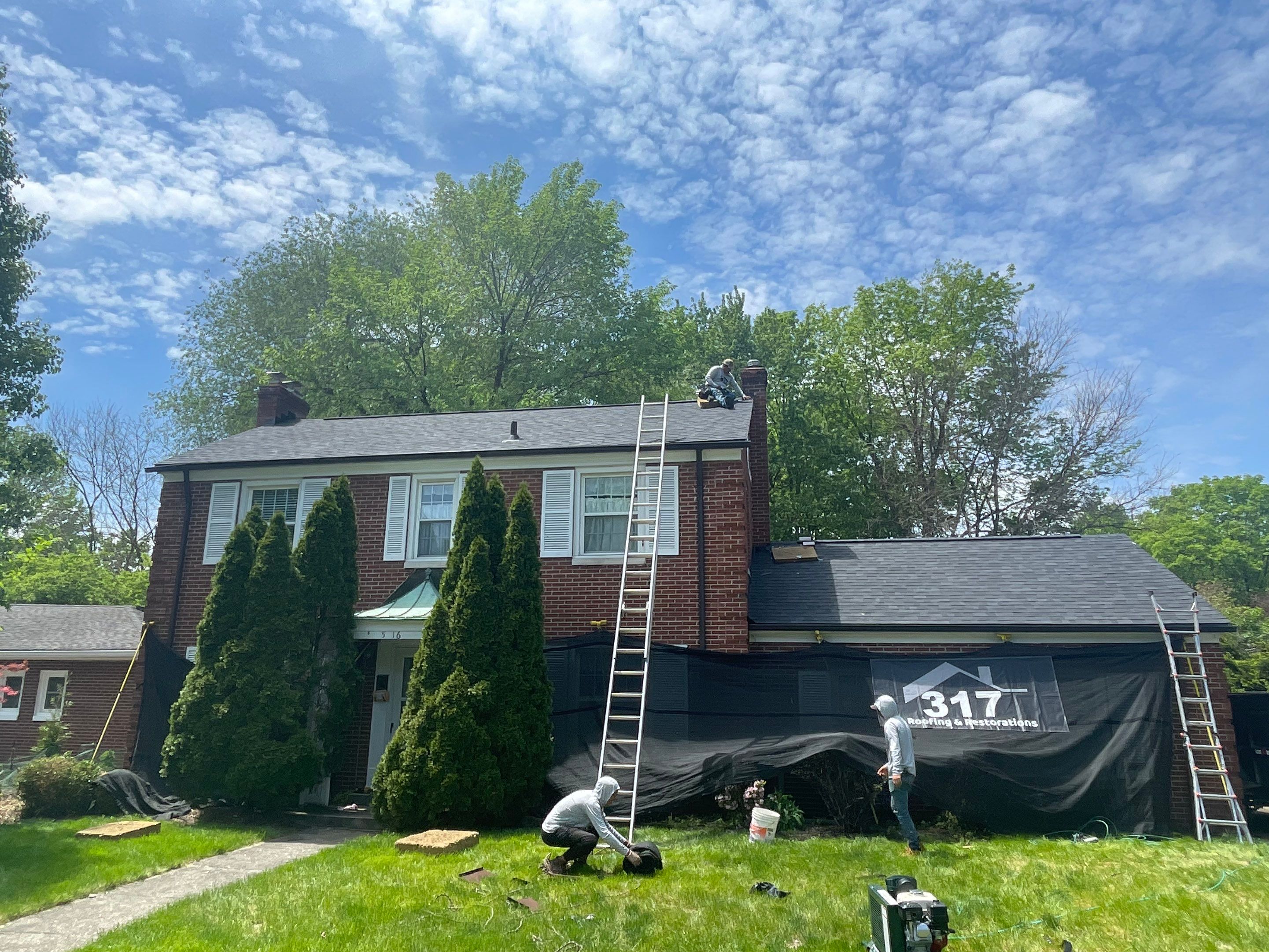 Oakridge Onyx Black and Black Gutters by 317 Roofing & Restorations