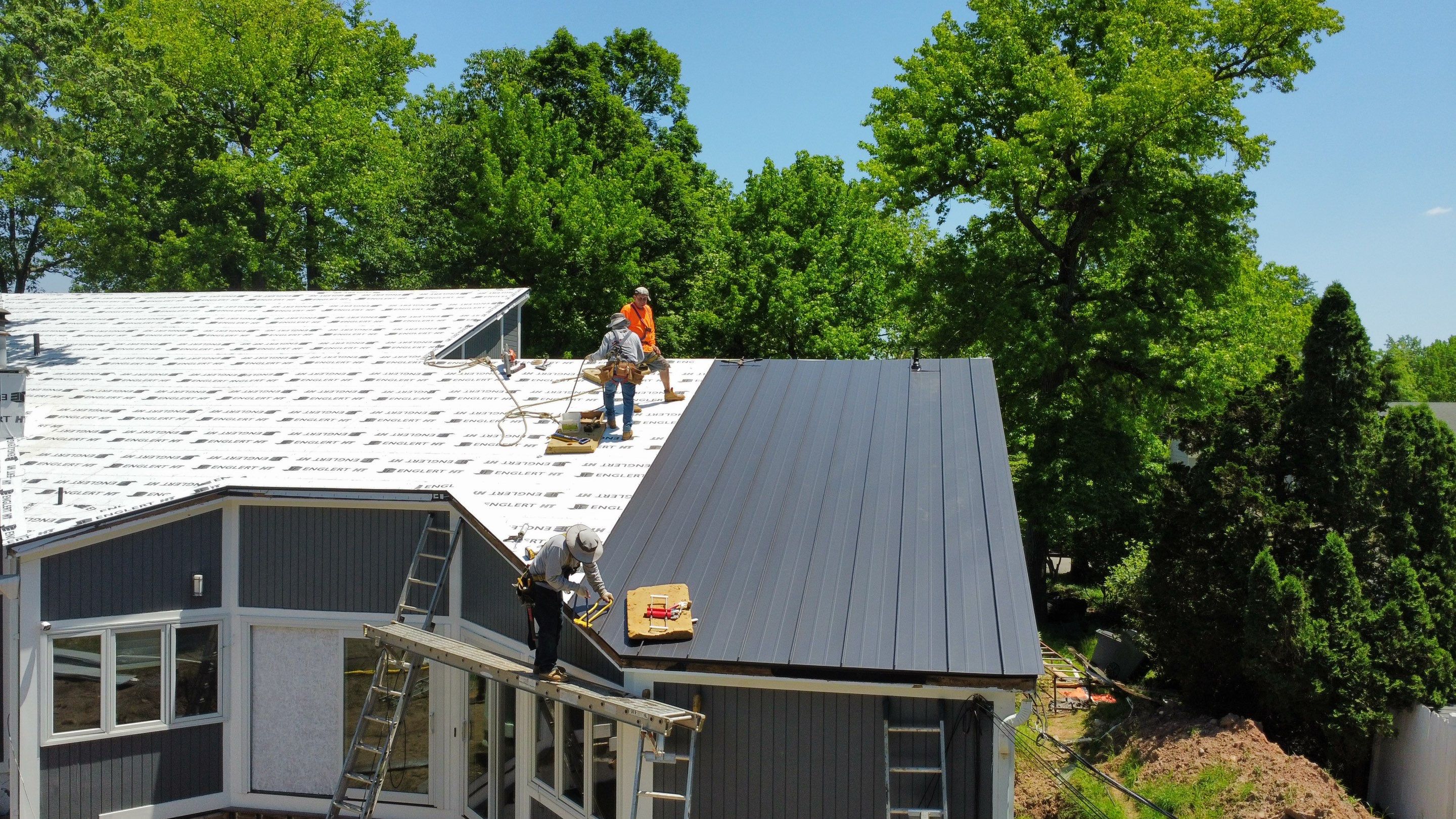 Residential Roofing Installation using Aluminum 032GA - Color Matte Black by CMNG LLC
