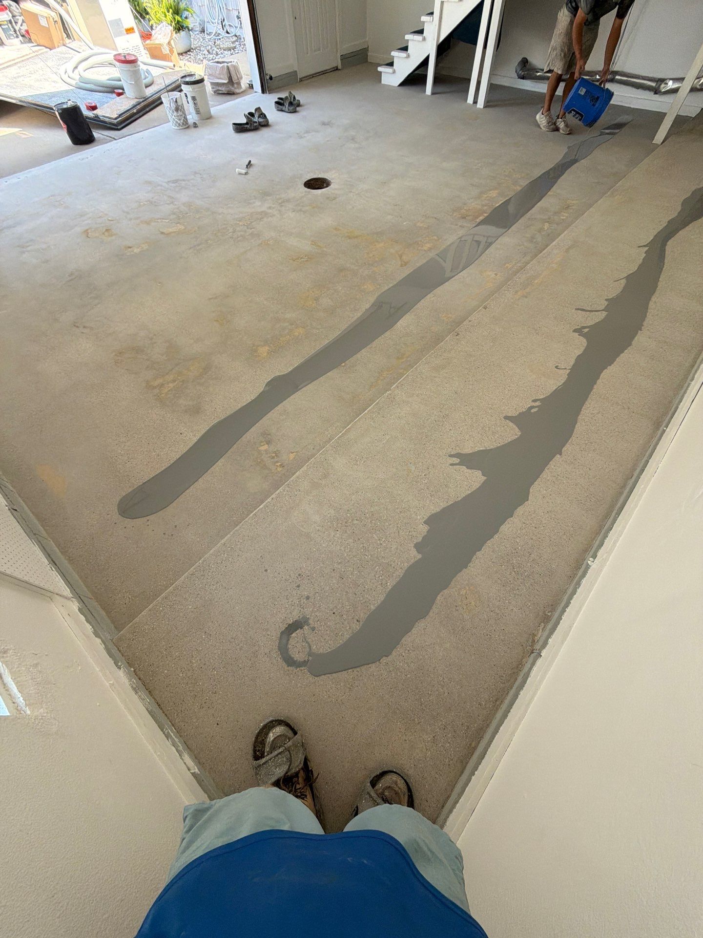 Custom Gray Speckled Epoxy Flake Garage Floor in Muskegon by Gordon Painting
