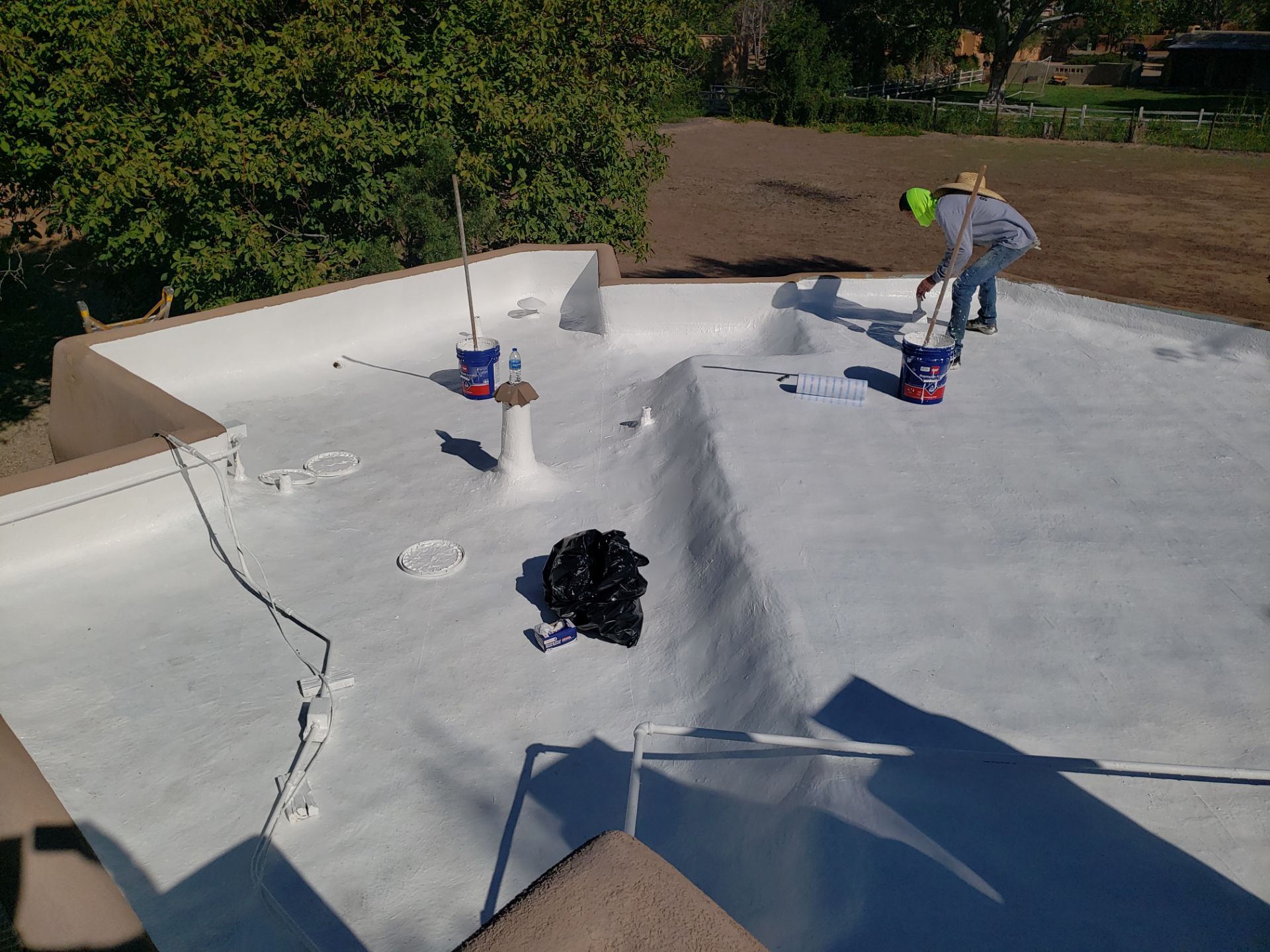 Residential roof application by SPF Services 