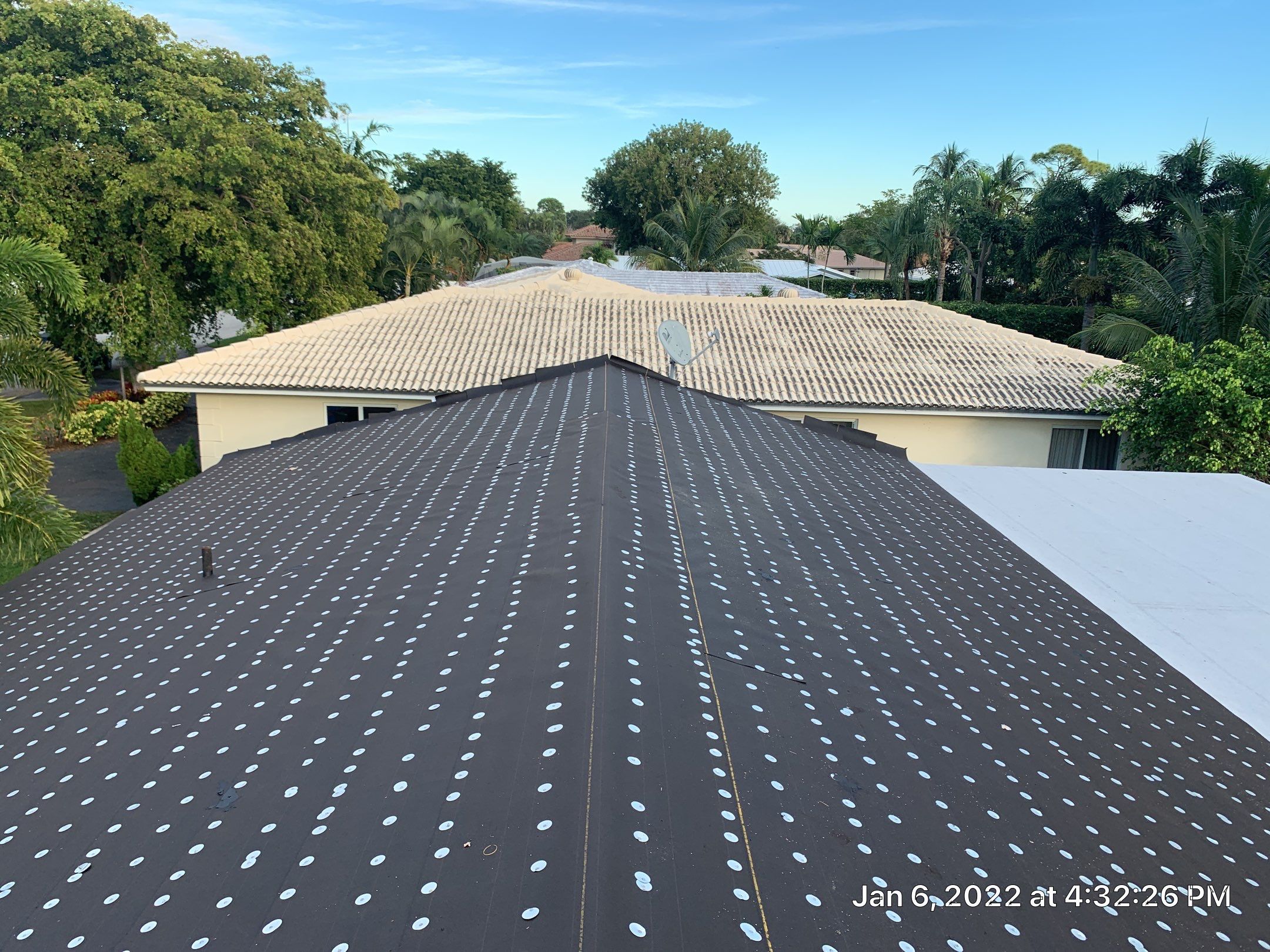Residential Roofing Installation using 1" Nail strip metal roof by BLUES BROTHERS ROOFING