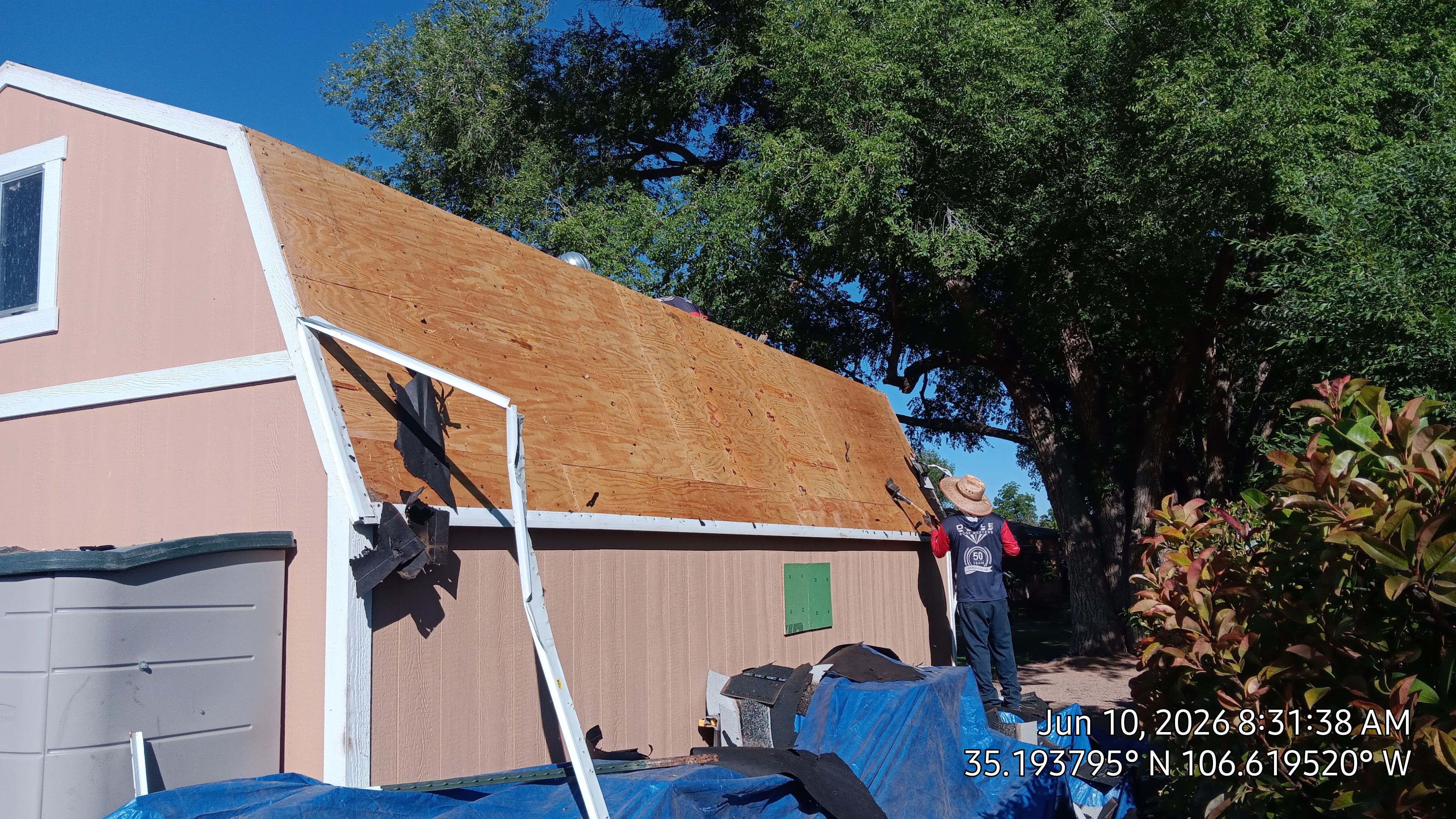 Hawaiian Blue metal Shed roof makeover in the North Valley by Doyle Roof Masters Inc