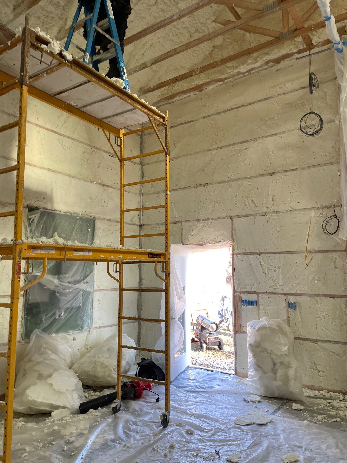 Open Cell Spray Foam to a Pole Barn by NYS Foam & Energy