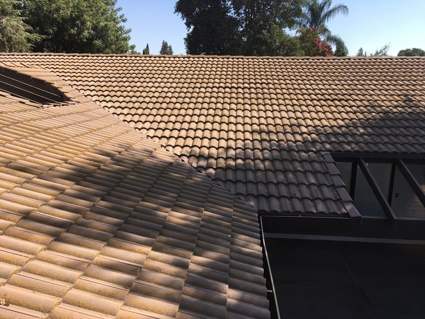 Tile roof remodel/ install OSB sheathing under tile and replace using OSB board with new underlayment, tile, and battens by Straight Edge Roofing Inc
