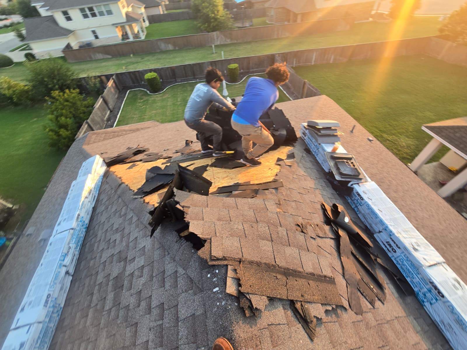 Architectural Shingle Roof Replacement and Hail Damage Restoration in Round Rock by Caliber Restoration LLC