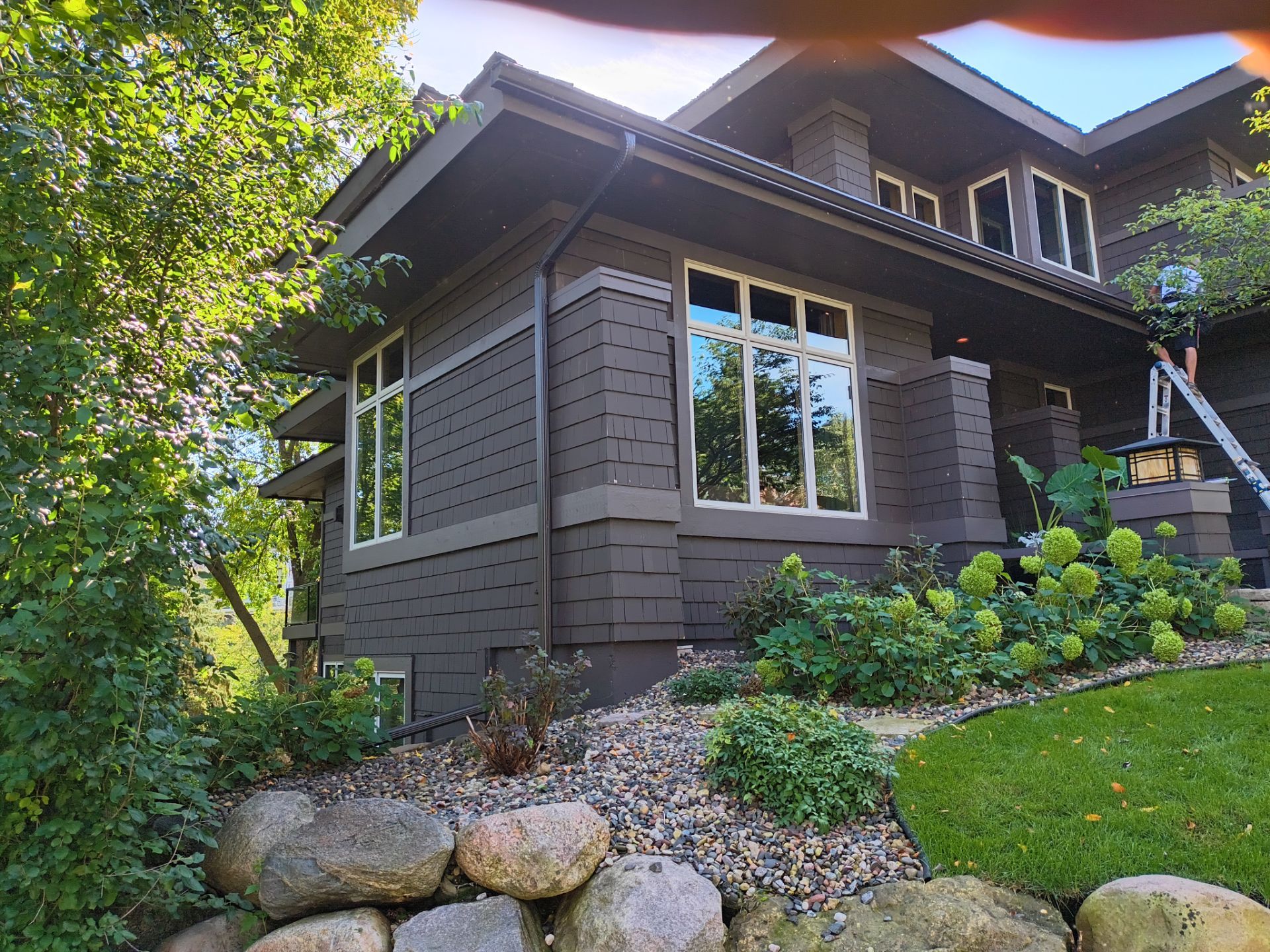 6" Bronze Seamless Gutters with Leaf Exterminator Gutter Protection – Minneapolis, MN by Next Level Seamless Gutters / Exteriors Inc.