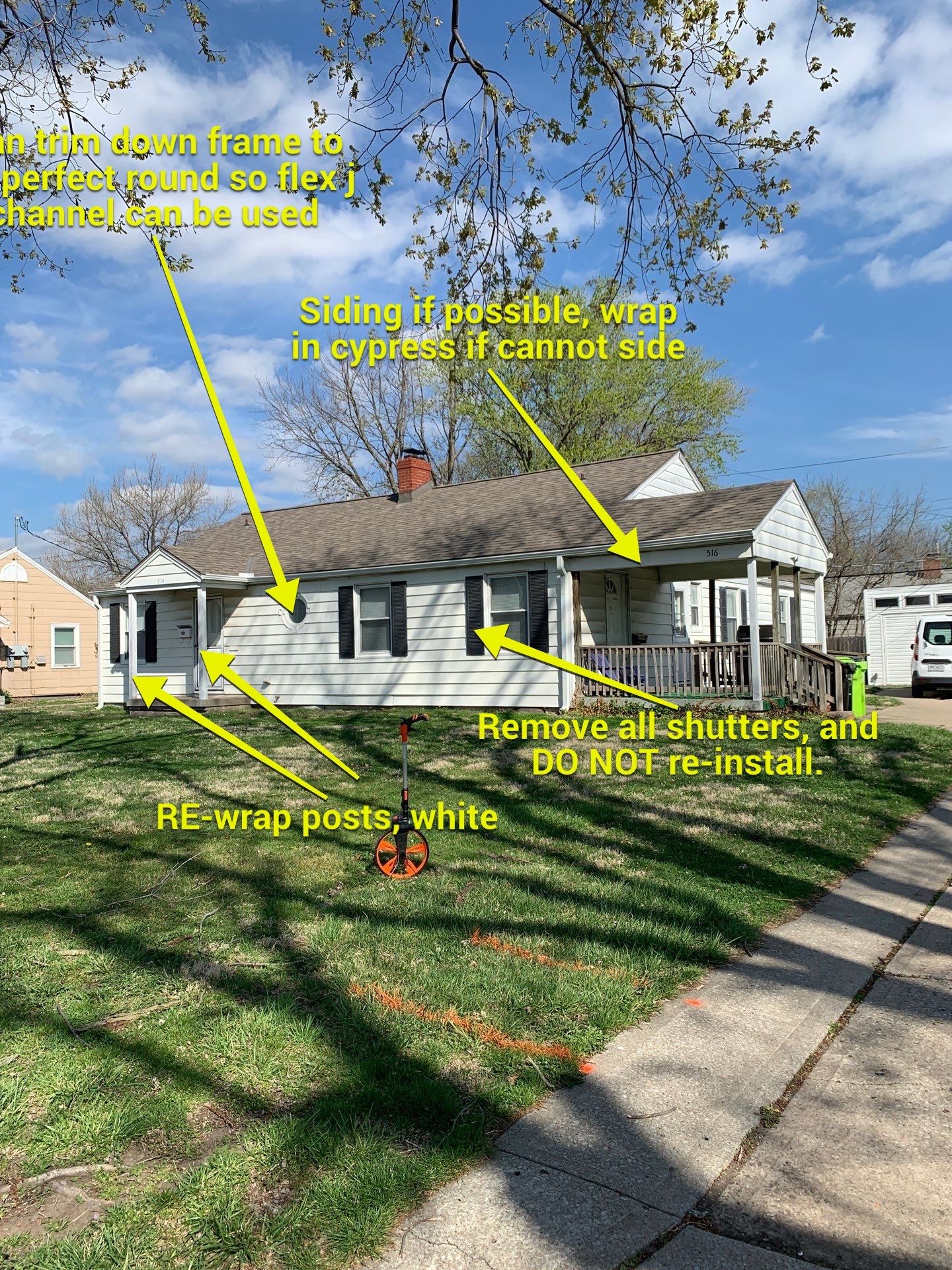 New Cypress Siding going on this North Kansas City Home  by EEC  Windows, Siding & Roofing 