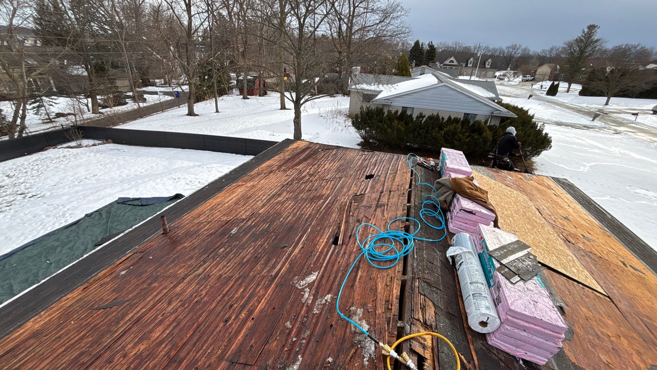 Roof Replacement using Owens Corning Brown Wood by 180 Contractors