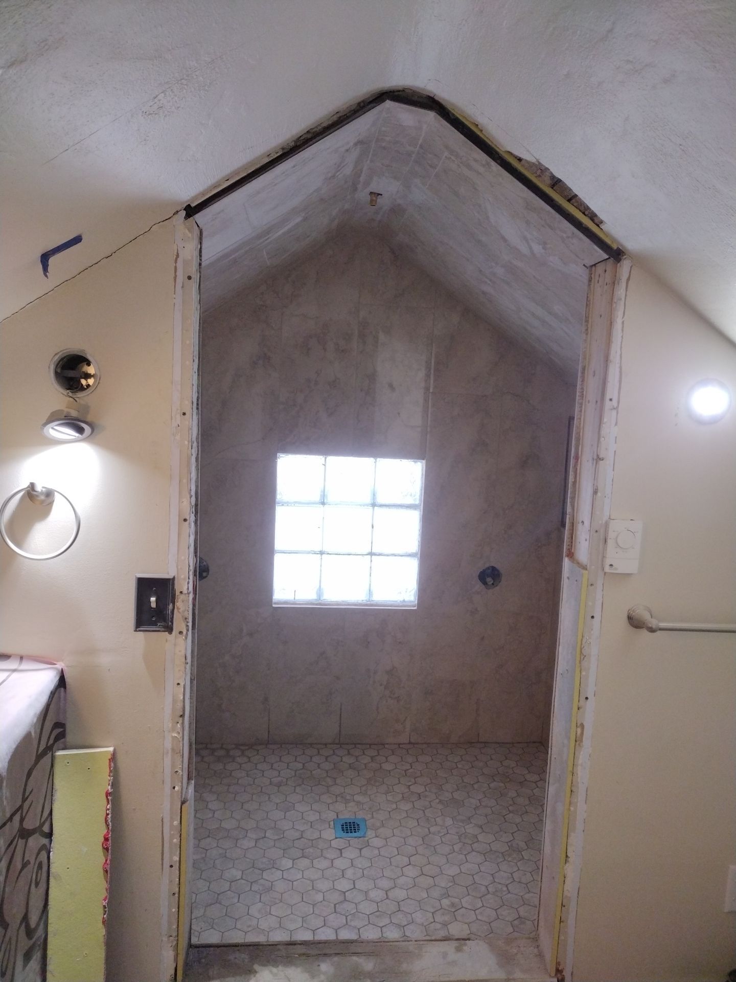 Shower Remodel & Ceiling Restoration – Correcting Water Damage and Rebuilding Right by Johnny Five Construction 