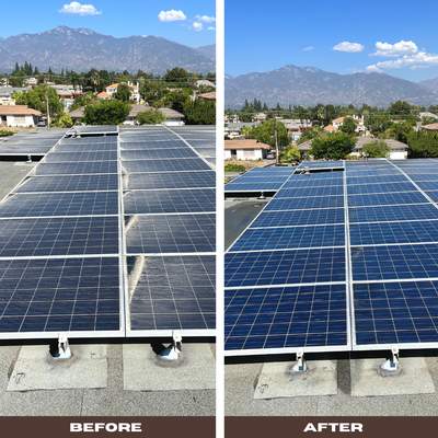 Residential Solar Panel Cleaning Before & After