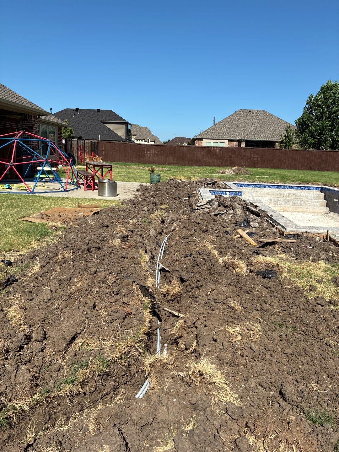 Custom In-Ground Rectangular Pool Installation in Wylie by Hobert Pools