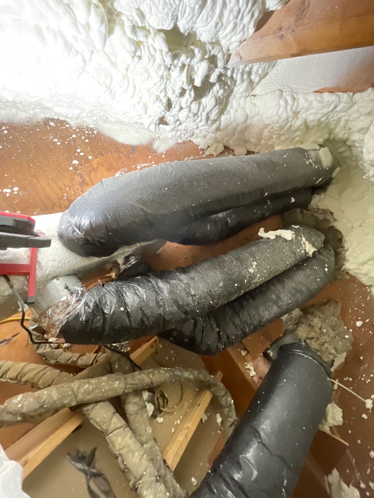 Attic Insulation using open cell spray foam by NYS Foam & Energy