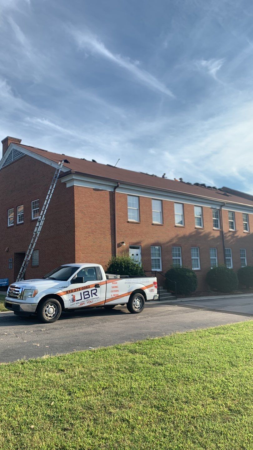Roof replacement in Church by hail and wind damage by Just Brilliant Restoration JBR
