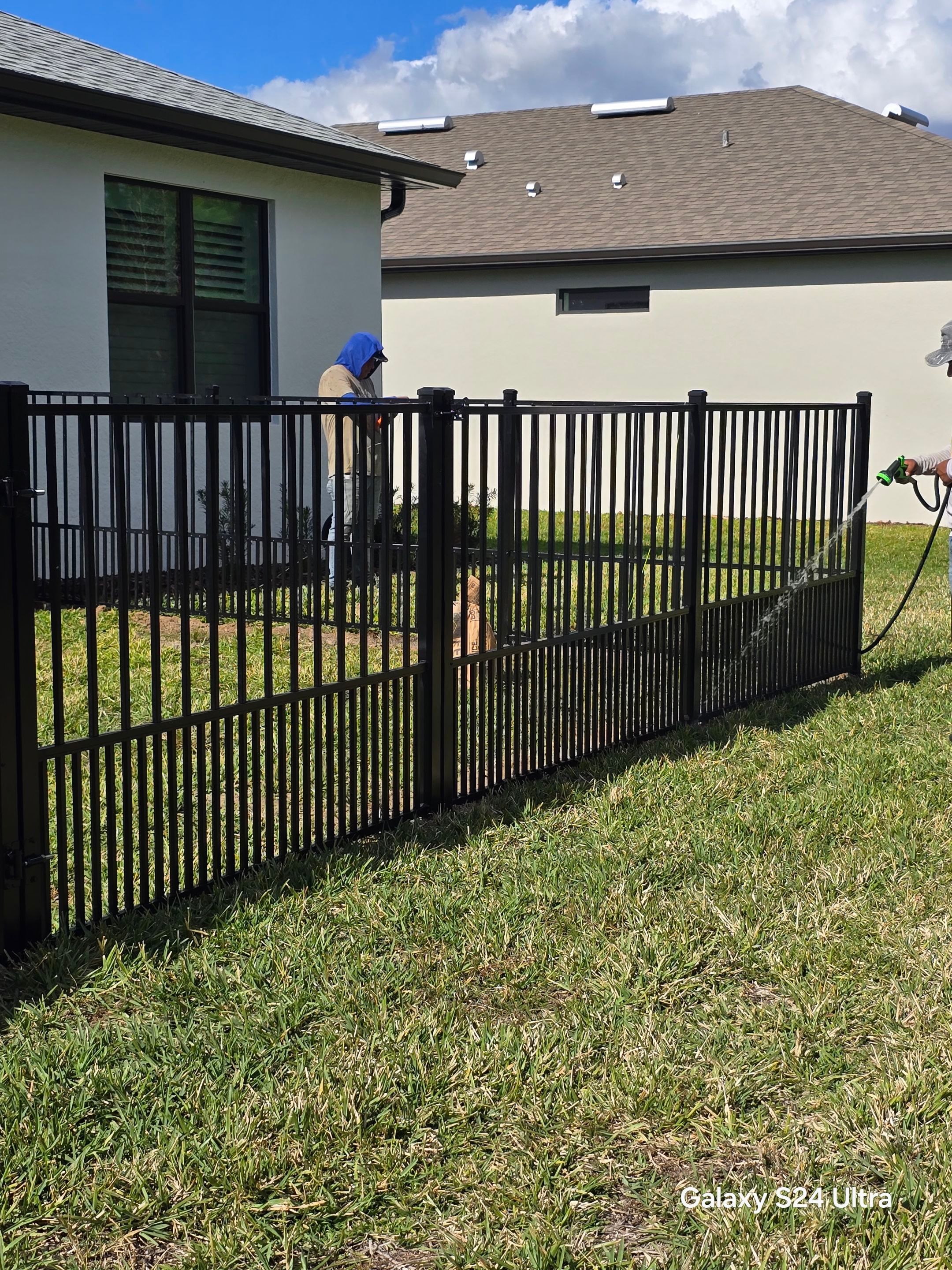 Puppy picket aluminum fence in North Port by True Fence LLC