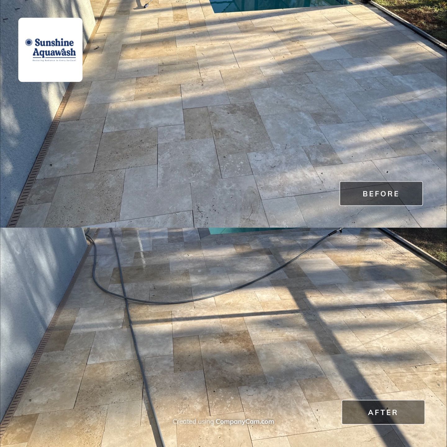 Paver Pool Deck Cleaning & Pool Cage Cleaning in Trevesta – Palmetto, FL by Sunshine AquaWash