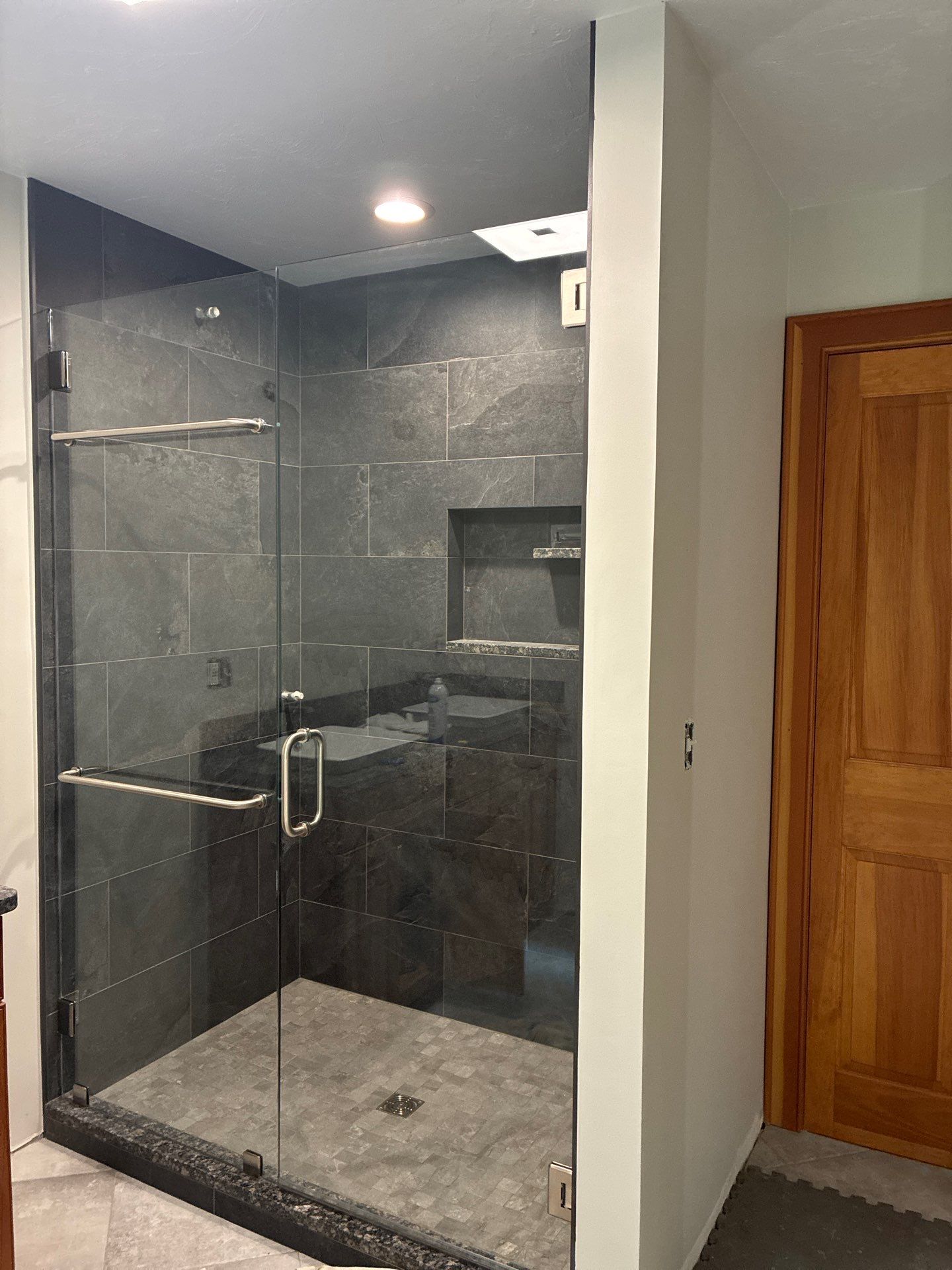 Bathroom Remodel using Tempered Shower Glass by Cheshire Glass Company